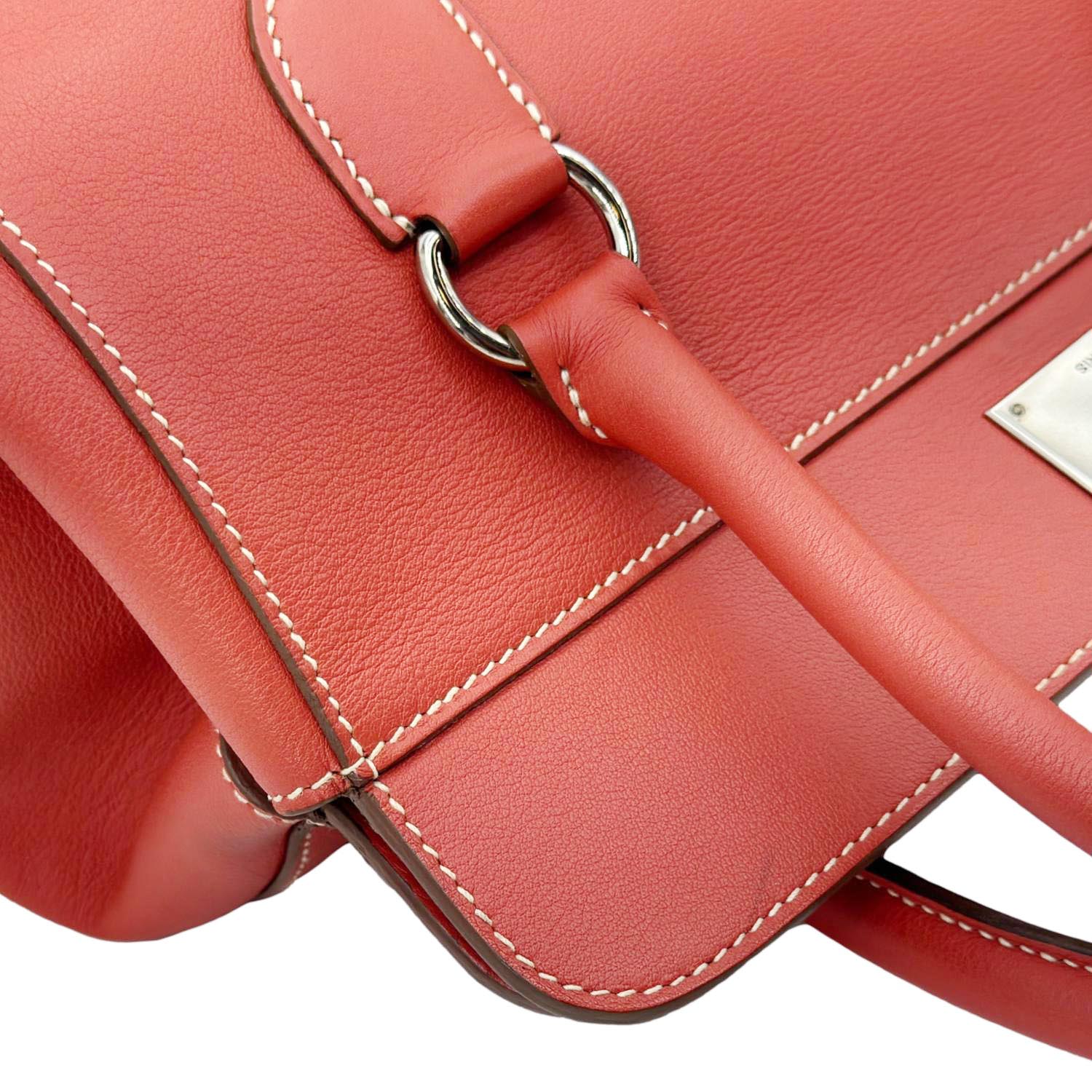 HERMES Toolbox 26 Leather Shoulder Bag Orange - Image 5