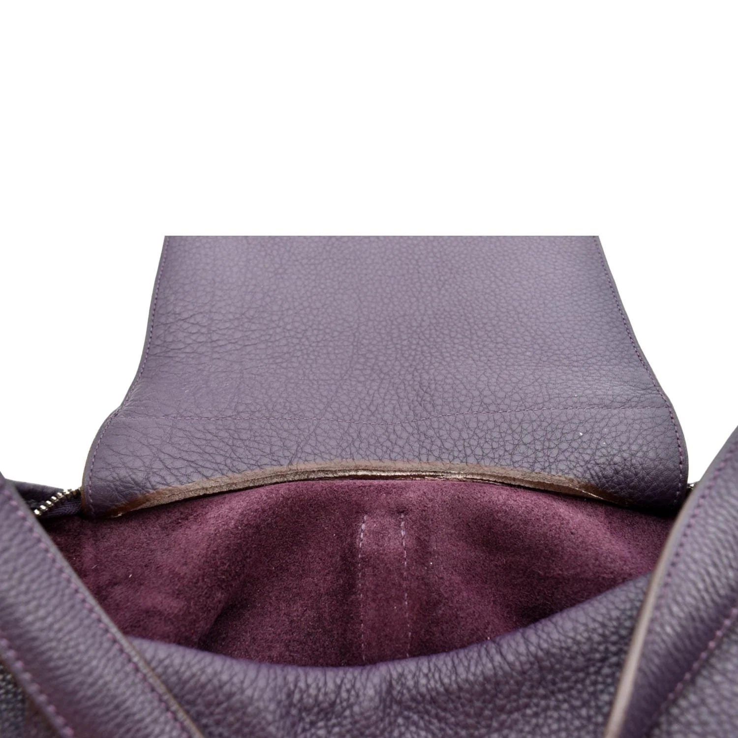 HERMES Trim II 35 Raisin Togo Leather Tote Bag Purple - Image 11