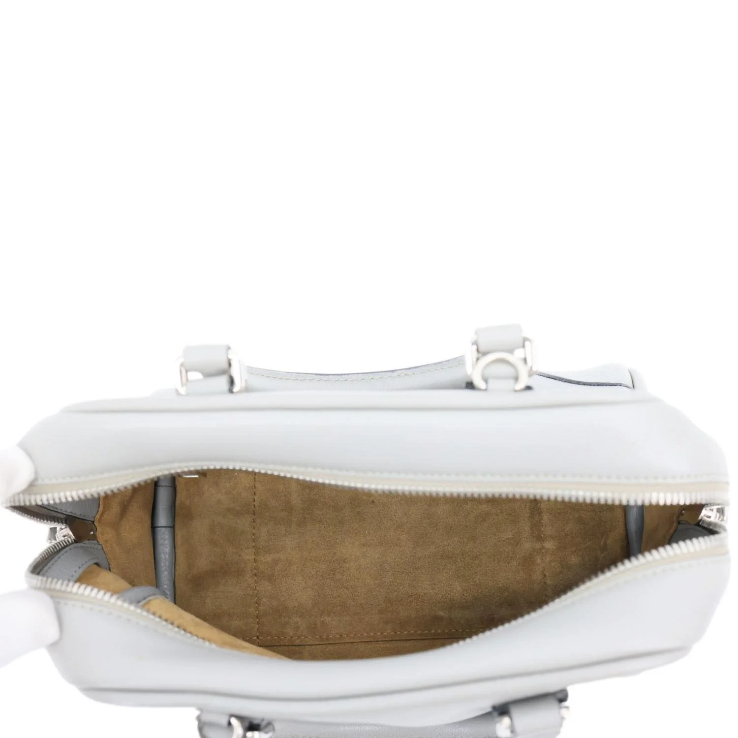 LOEWE Amazona 75 Leather Tote Shoulder Bag Grey - Image 12