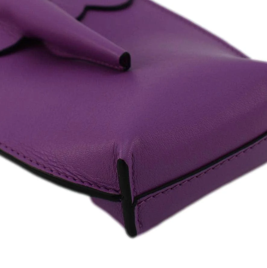 LOEWE Elephant Pocket Pouch Leather Crossbody Bag Purple - Image 11