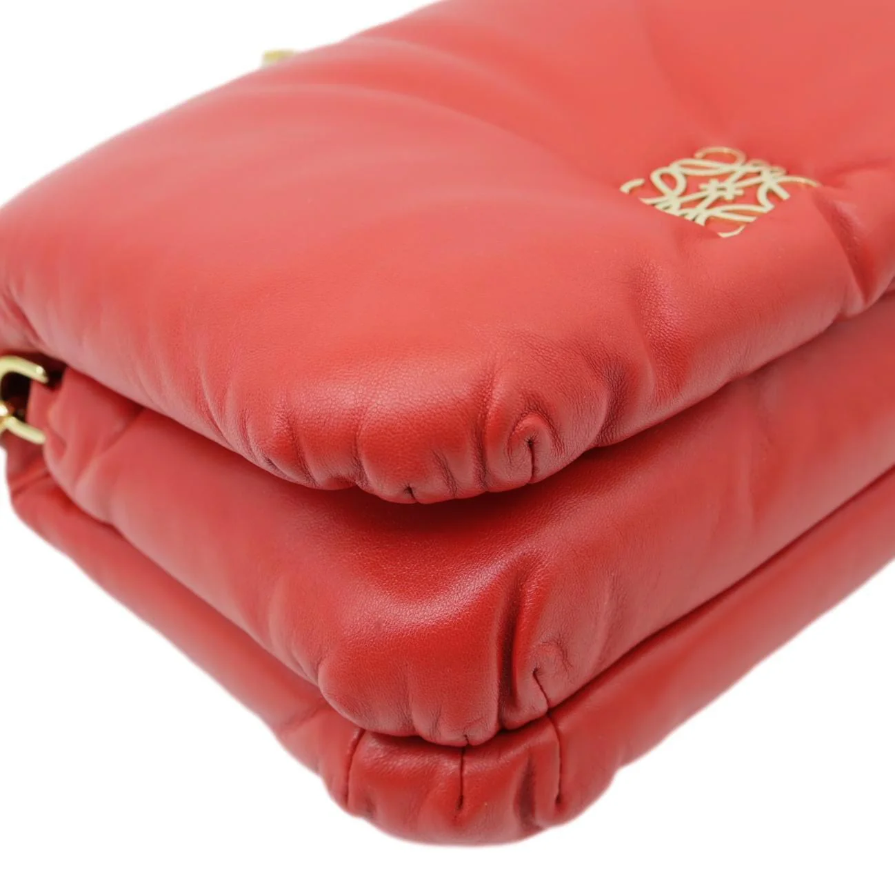 LOEWE Goya Small Puffer Lambskin Leather Shoulder Bag Bag Red - Image 7