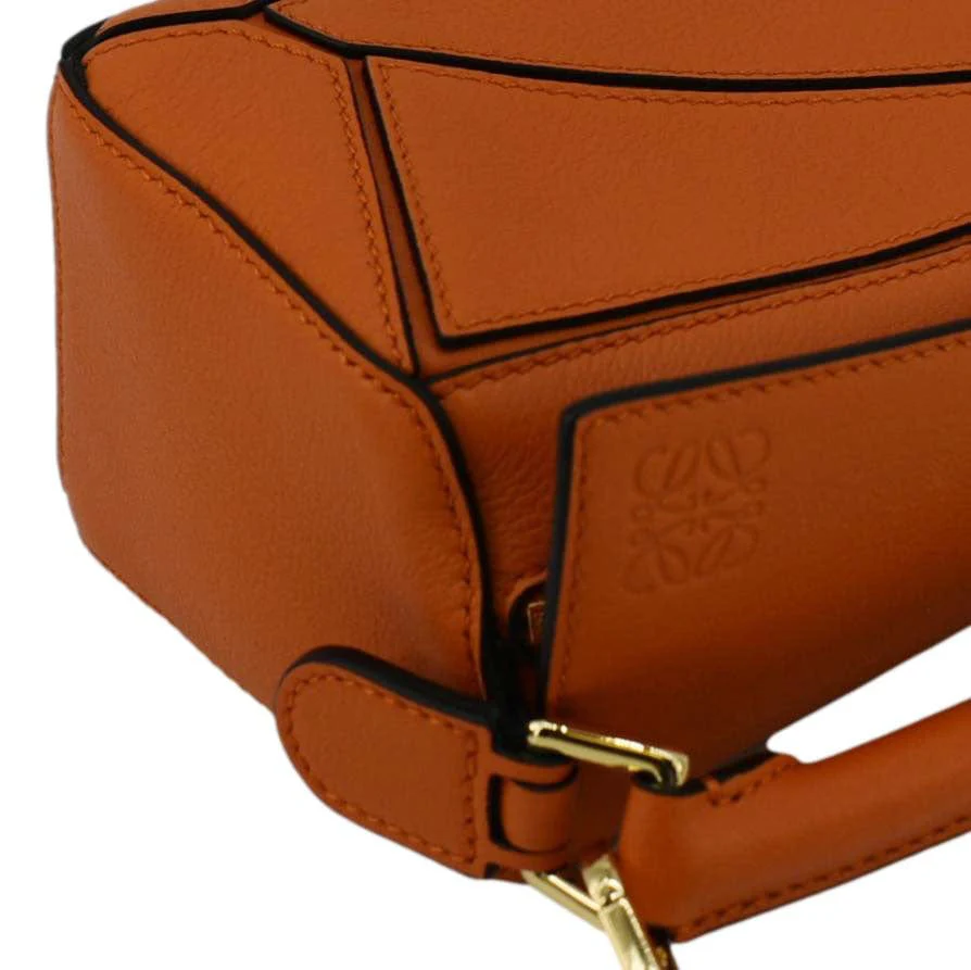 LOEWE Puzzle Mini Leather Shoulder Bag Orange - Image 7