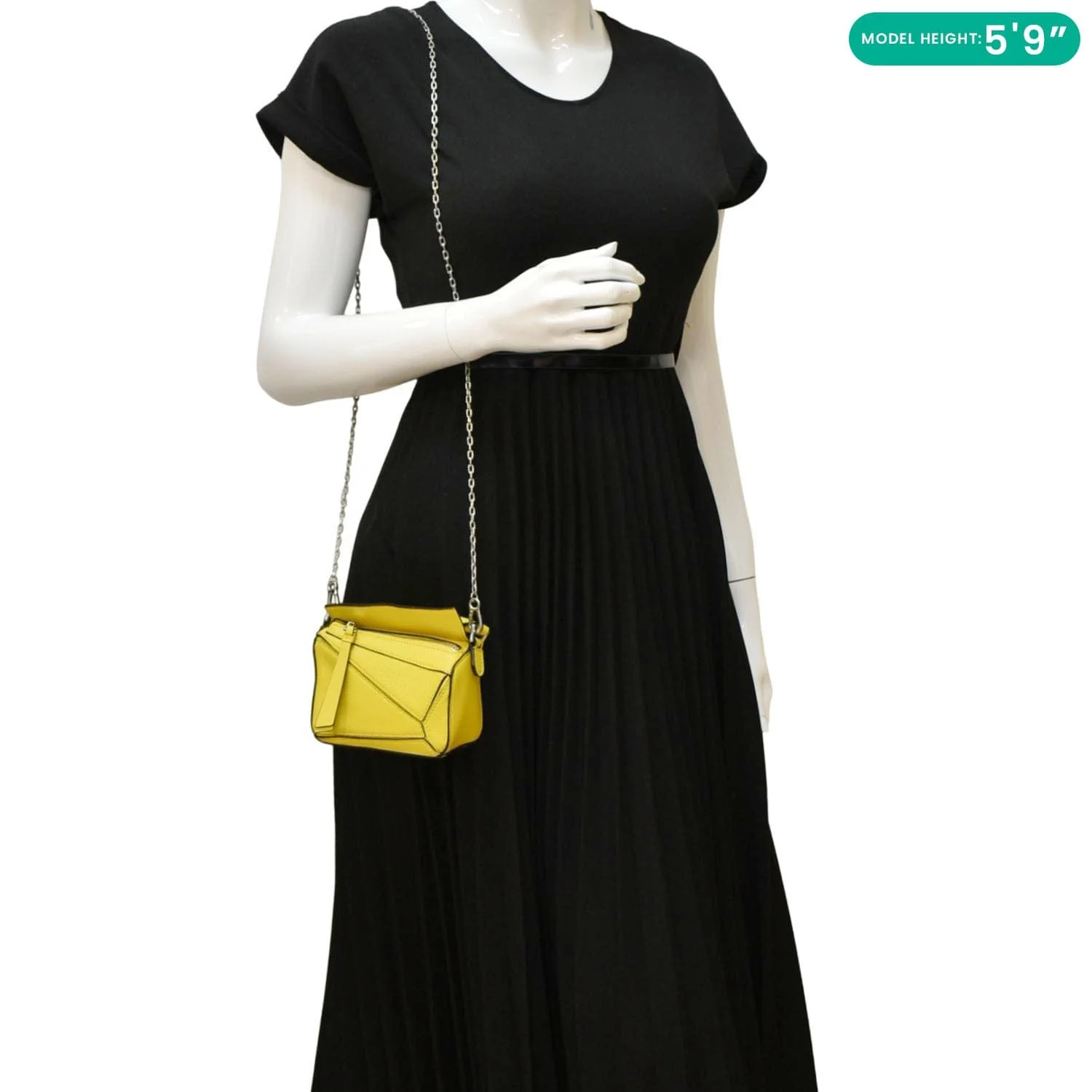 LOEWE Nano Puzzle Leather Shoulder Bag Yellow - Image 2
