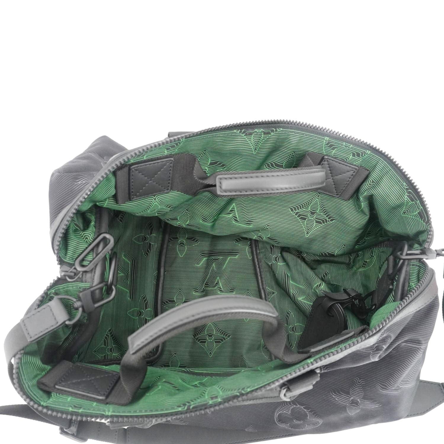 LOUIS VUITTON Keepall 50 Bandouliere 2054 3D Reversible Nylon Travel Bag Green - Image 16