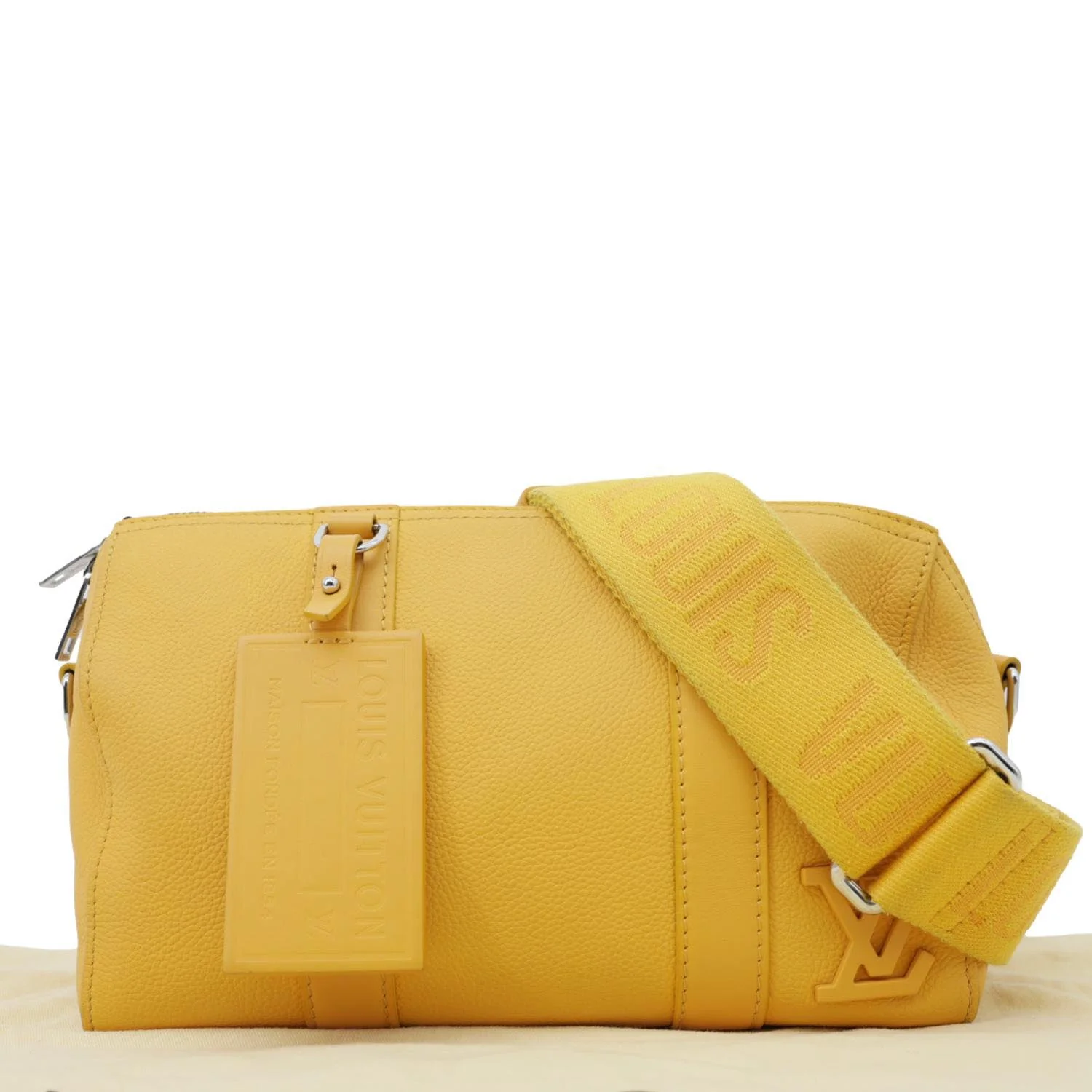 LOUIS VUITTON City Keepall 2Way Aerogram Leather Crossbody Bag Mustard - Image 3