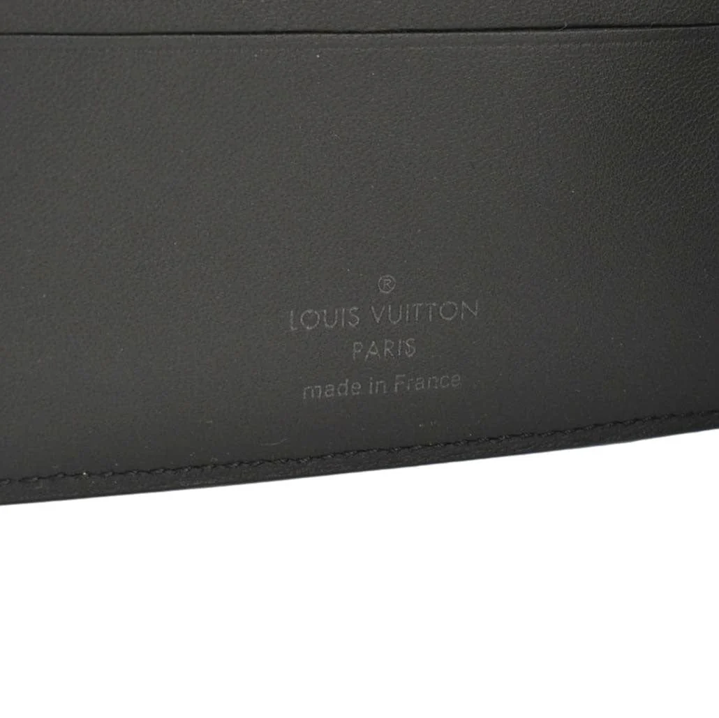 LOUIS VUITTON Multiple Aerogram Grained Calf Leather Wallet Black - Image 11
