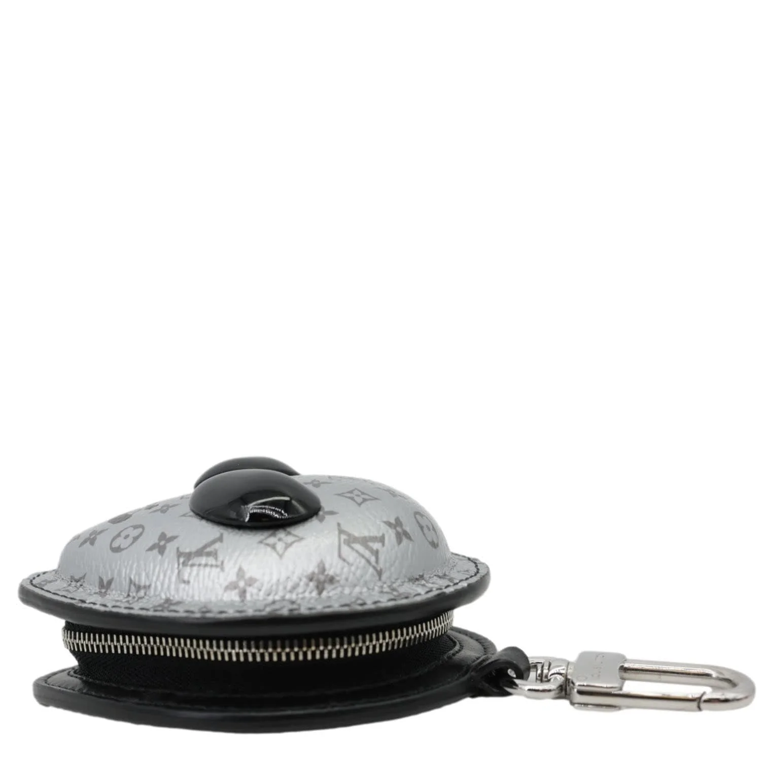 LOUIS VUITTON Alien Monogram Leather Bag Charm Silver - Image 8