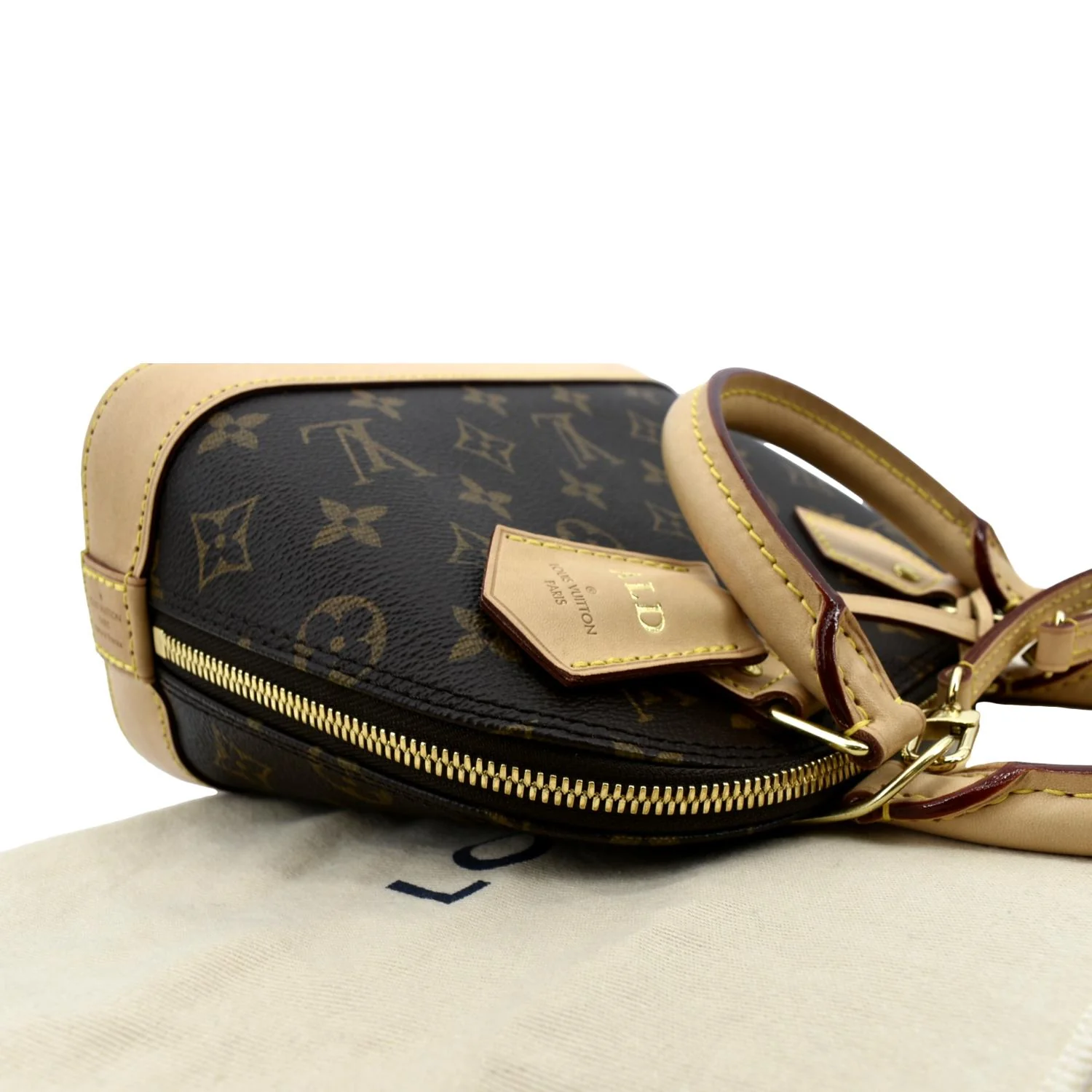 LOUIS VUITTON Alma BB Monogram Canvas Satchel Crossbody Bag Brown - Image 6
