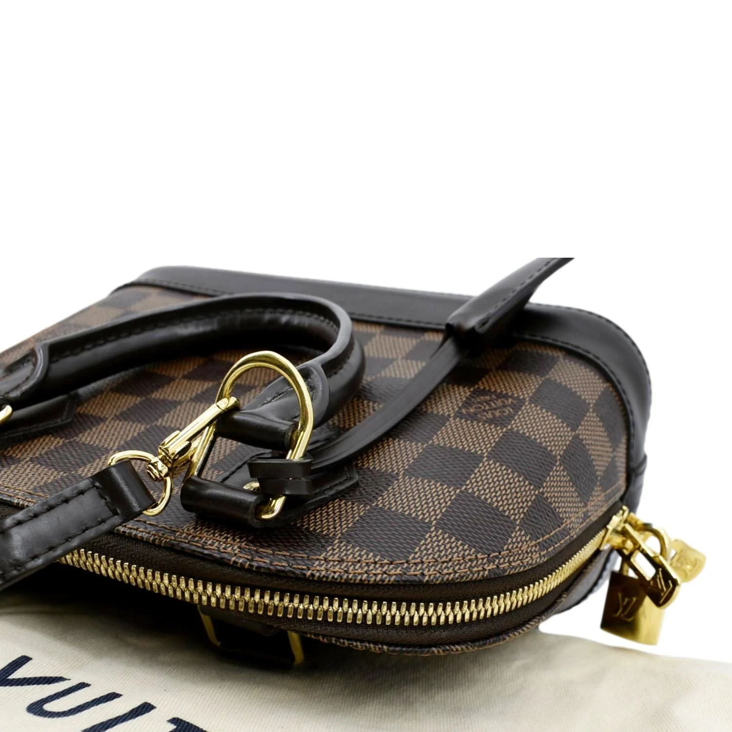 LOUIS VUITTON Alma BB Damier Ebene Satchel Crossbody Bag Brown - Image 6