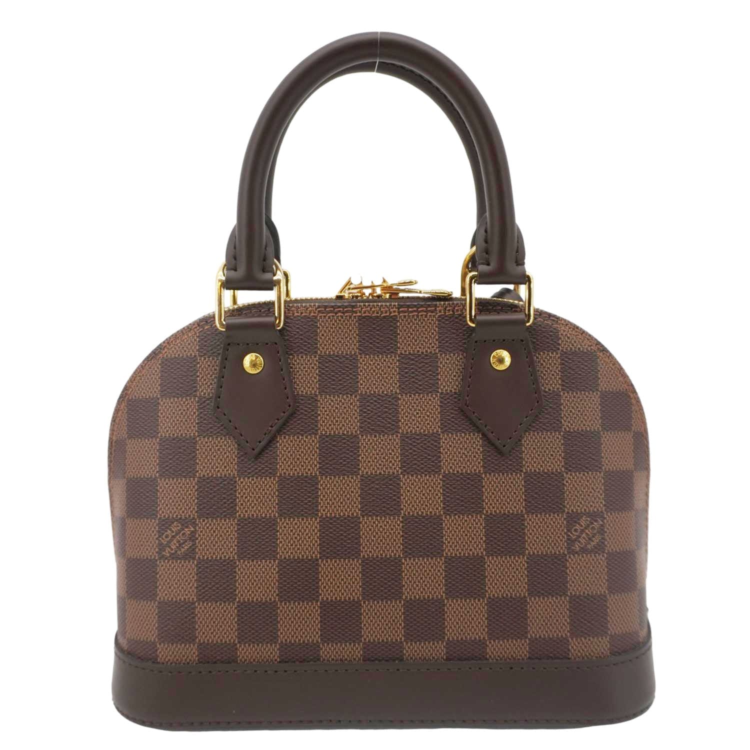 LOUIS VUITTON Alma BB Damier Ebene Satchel Shoulder Bag Brown - Image 4