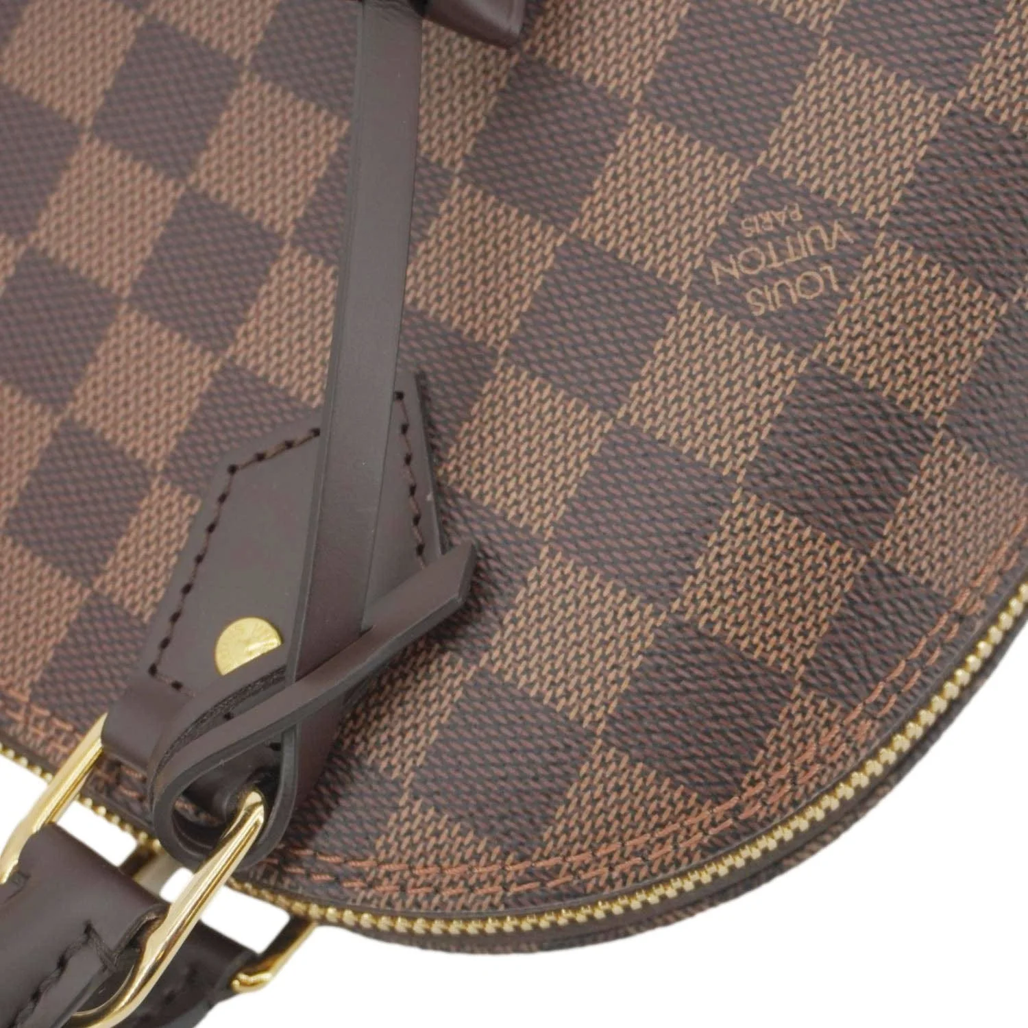 LOUIS VUITTON Alma BB Damier Ebene Satchel Shoulder Bag Brown - Image 7