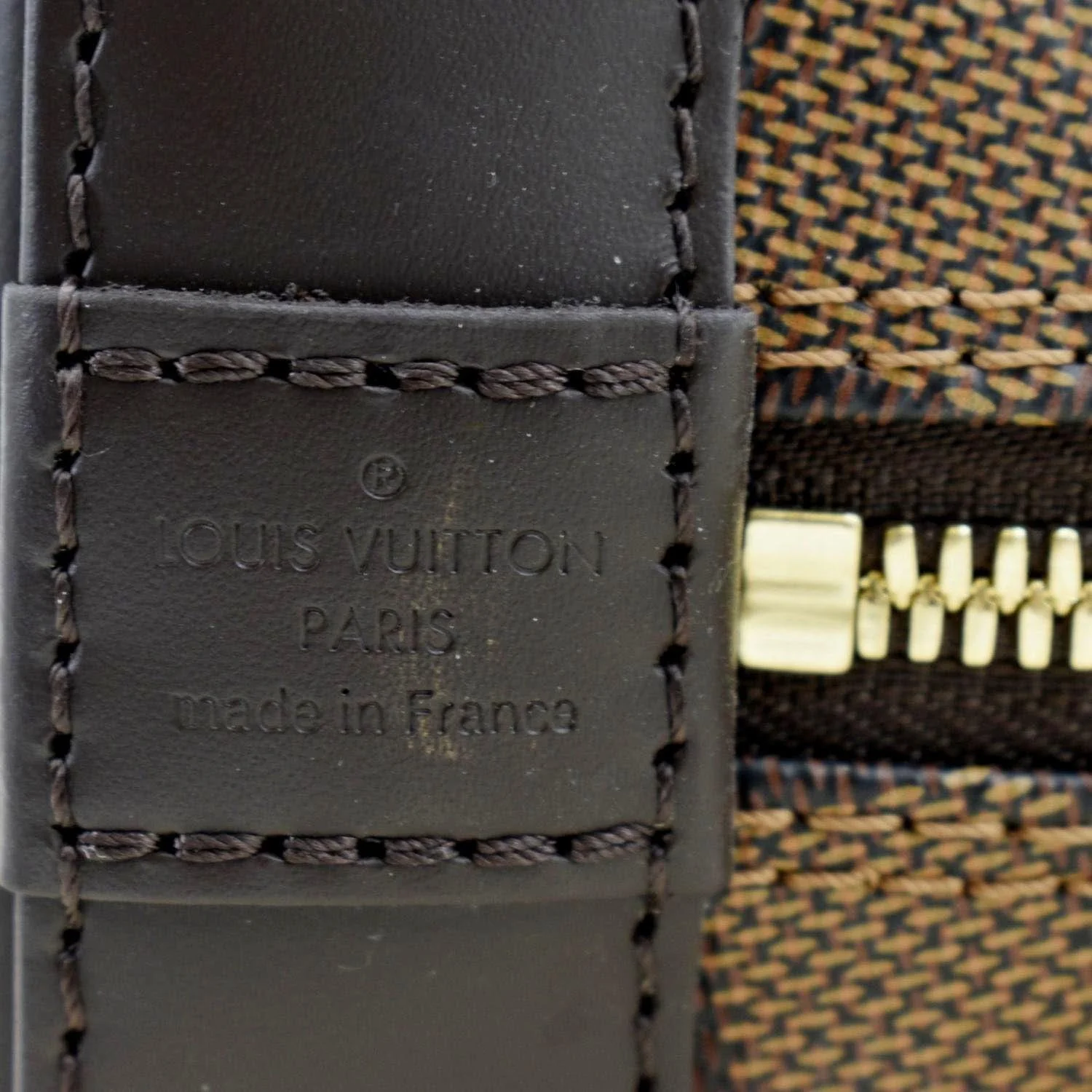 LOUIS VUITTON Alma BB Damier Ebene Satchel Crossbody Bag Brown - Image 11