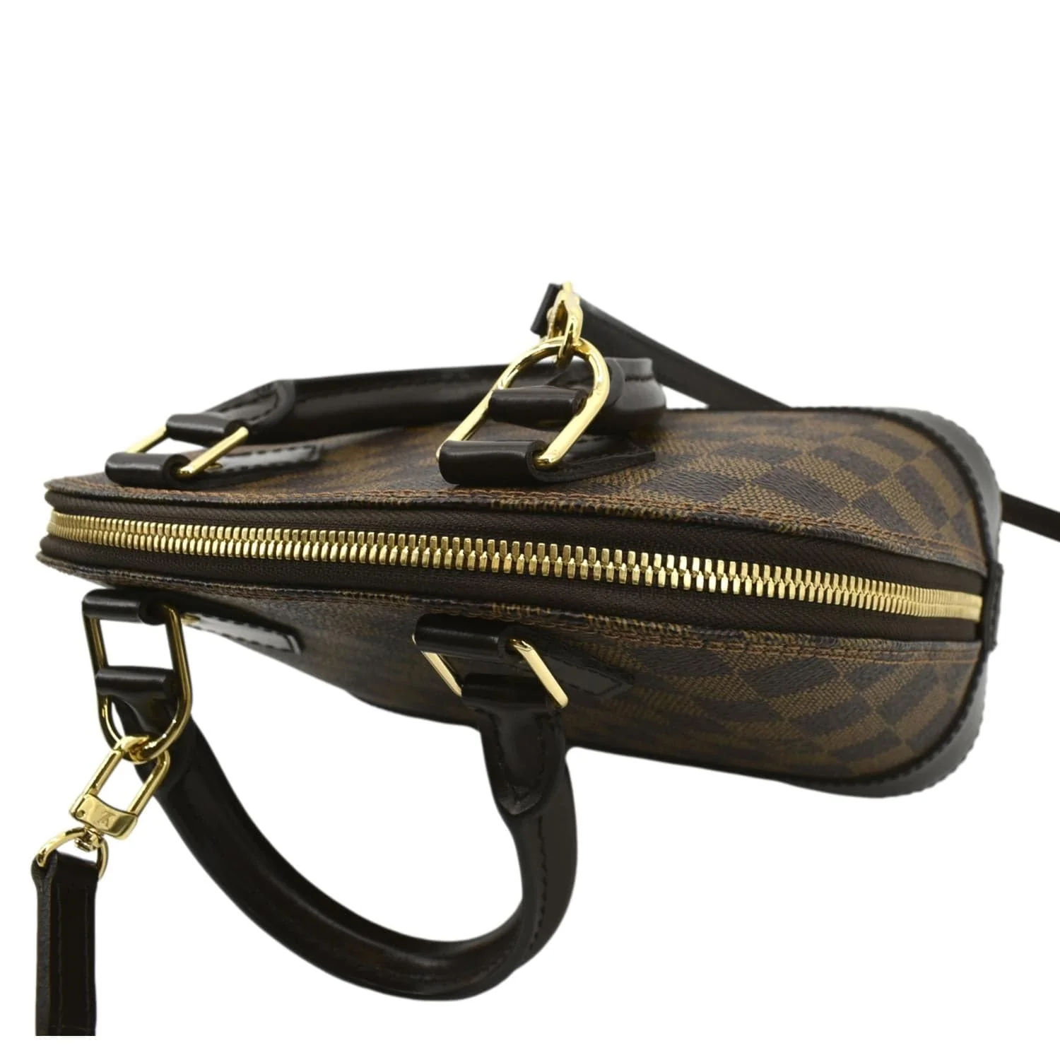 LOUIS VUITTON Alma BB Damier Ebene Satchel Crossbody Bag Brown - Image 4