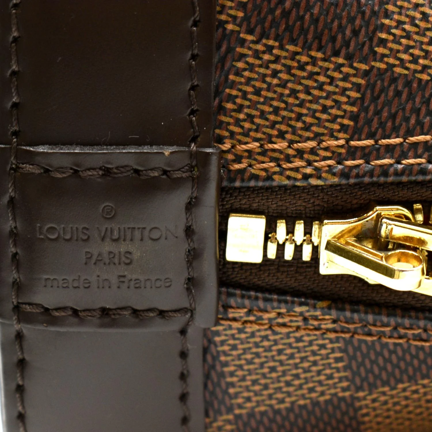 LOUIS VUITTON Alma BB Damier Ebene Satchel Crossbody Bag Brown - Image 14