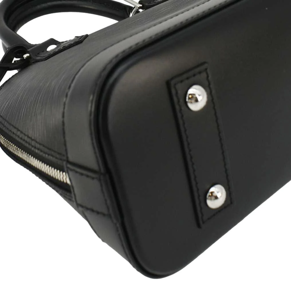 LOUIS VUITTON Alma BB Epi Leather Satchel Bag Black - Image 9