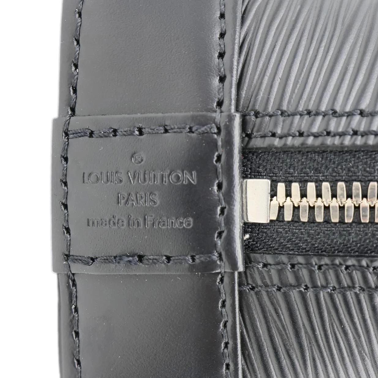 LOUIS VUITTON Alma BB Epi Leather Satchel Bag Black - Image 14