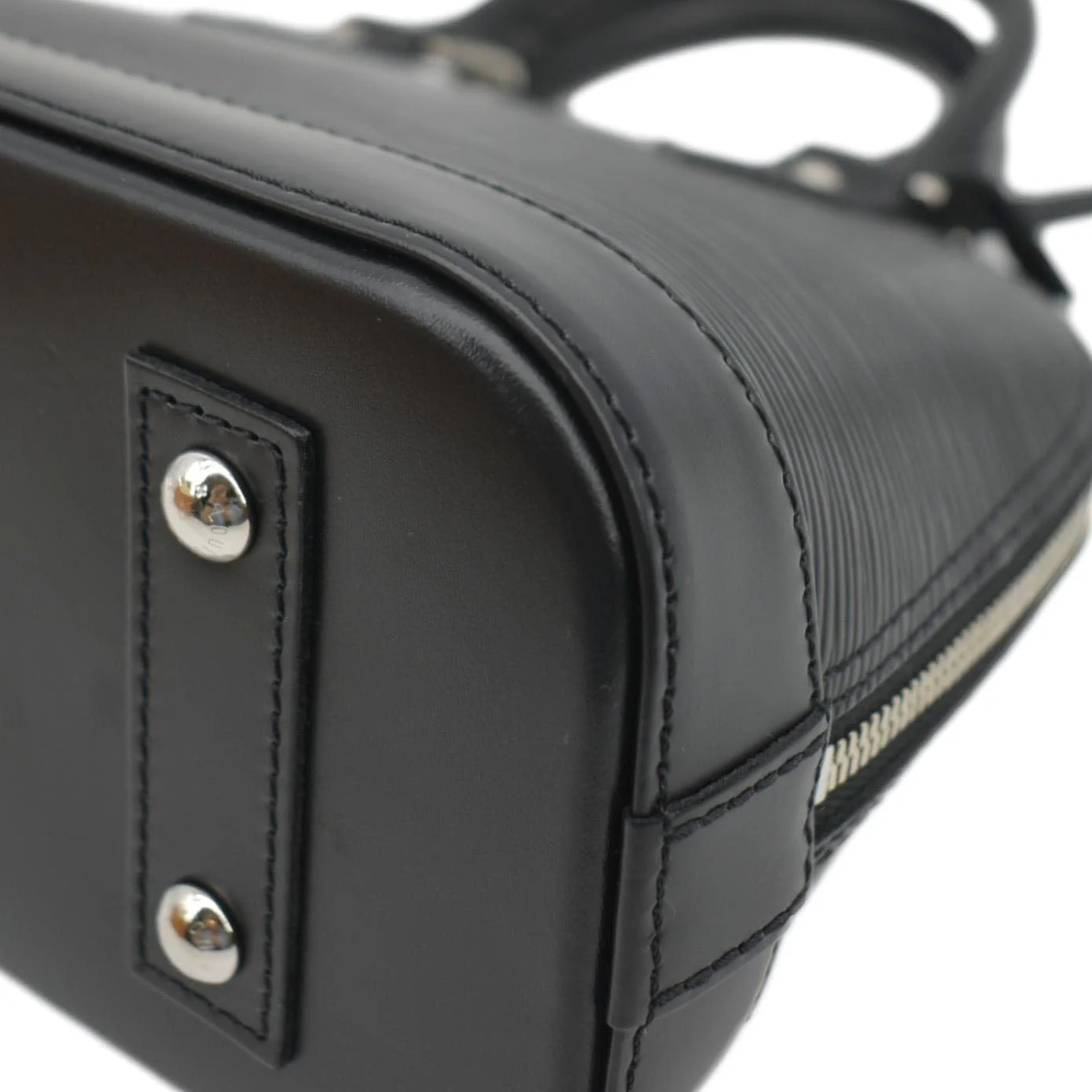 LOUIS VUITTON Alma BB Epi Leather Satchel Crossbody Bag Black - Image 8