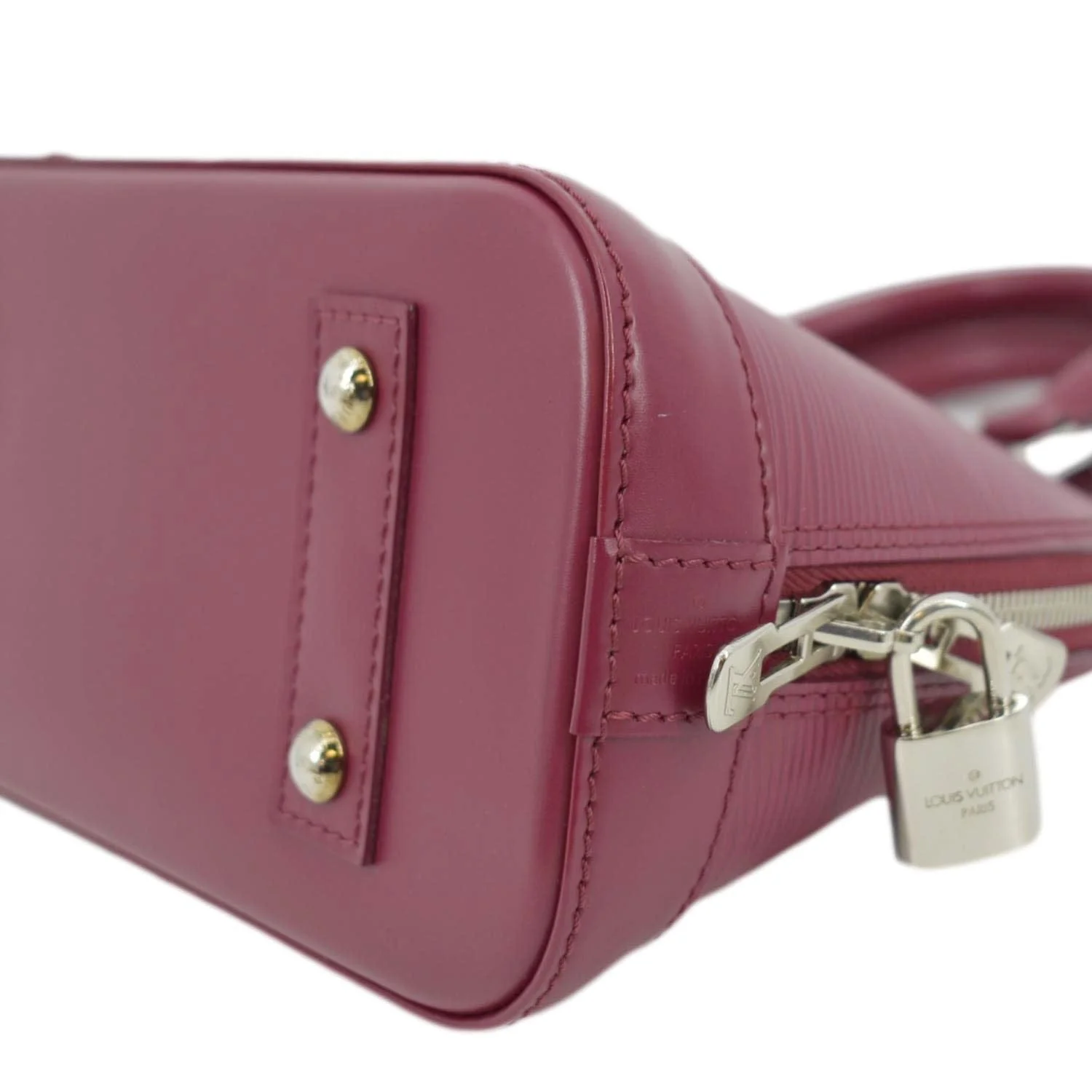 LOUIS VUITTON Alma BB Epi Leather Satchel Crossbody Bag Red - Image 8