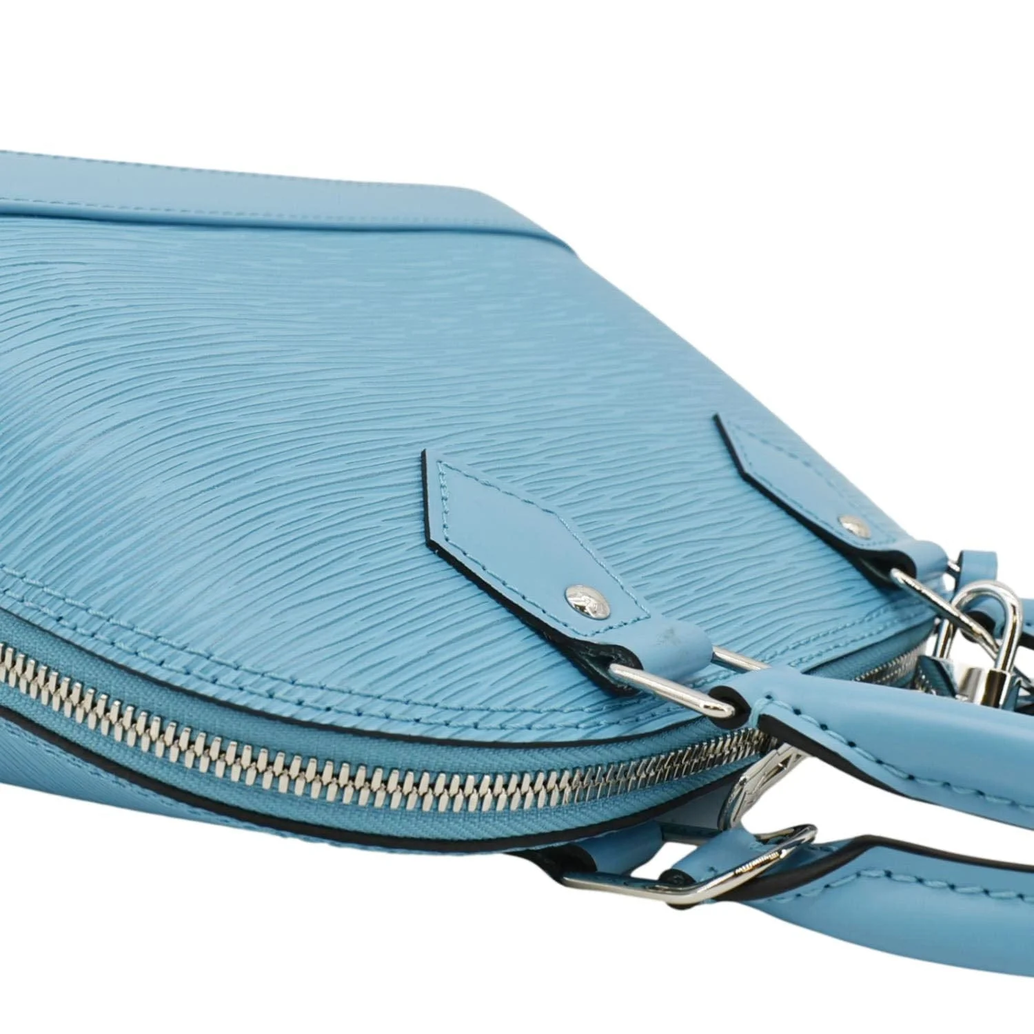 LOUIS VUITTON Alma BB Jacquard Epi Leather Crossbody Bag Light Blue - Image 6