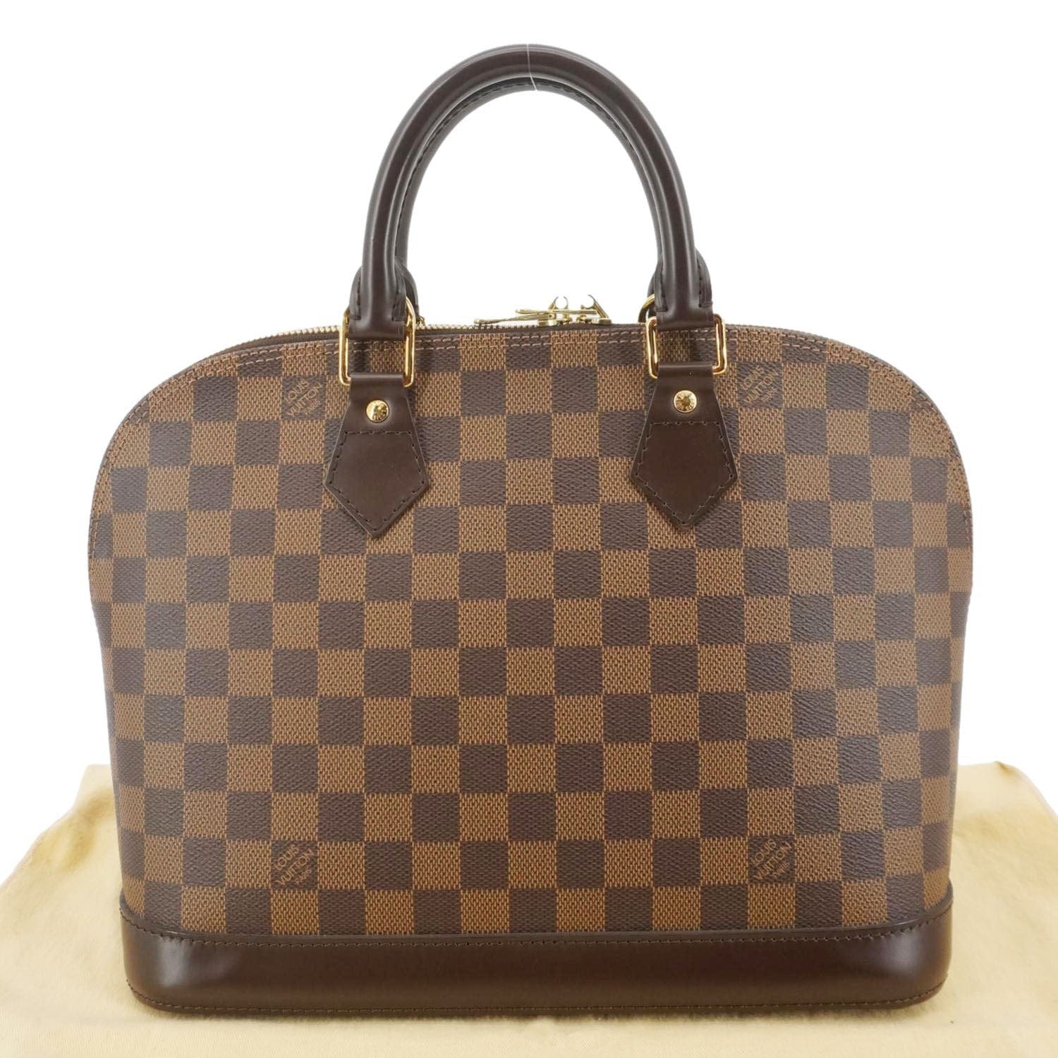 LOUIS VUITTON Alma PM Damier Ebene Satchel Bag Brown - Image 3