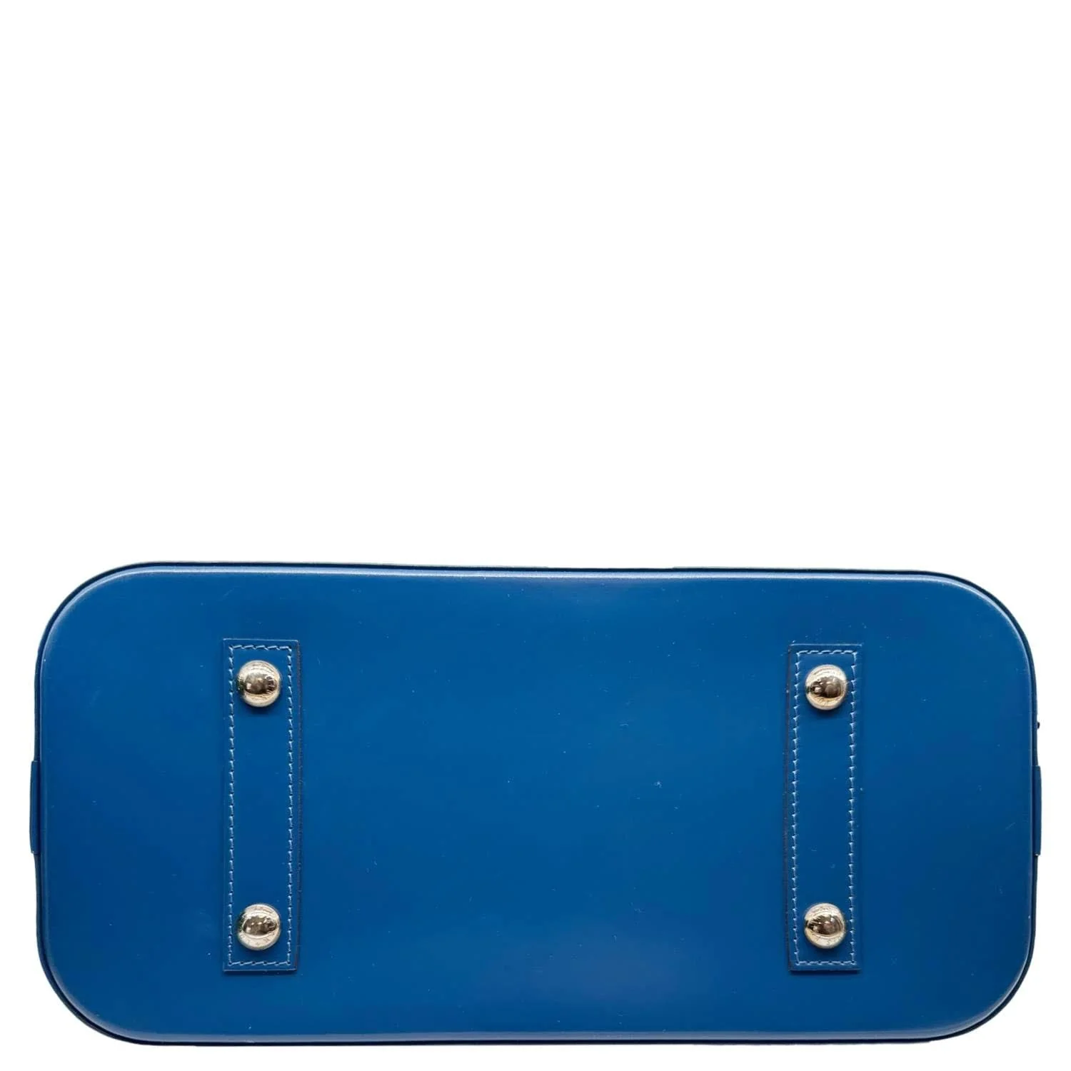 LOUIS VUITTON Alma  PM Epi Leather Satchel Crossbody Bag Blue - Image 10