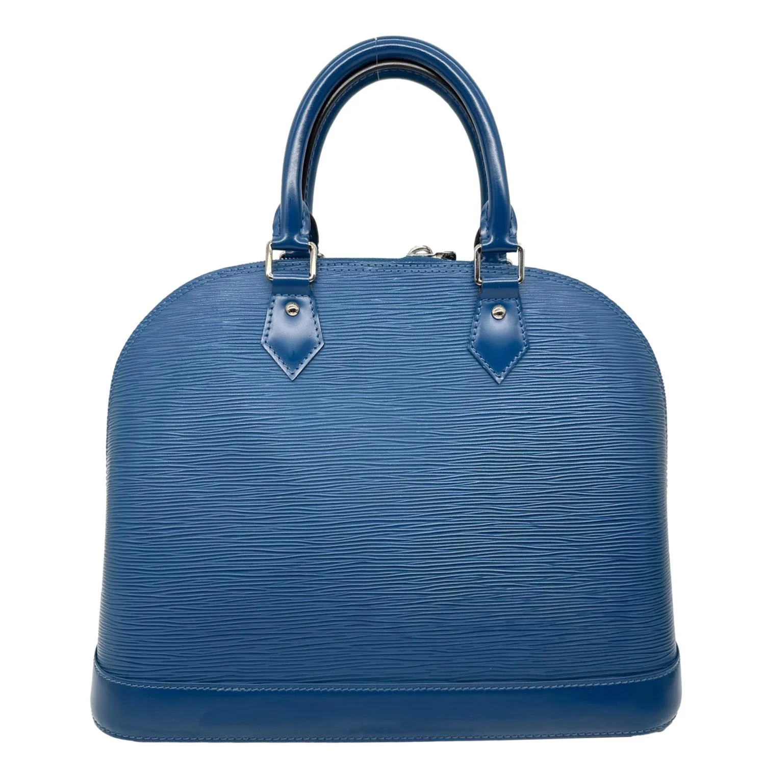 LOUIS VUITTON Alma  PM Epi Leather Satchel Crossbody Bag Blue - Image 4