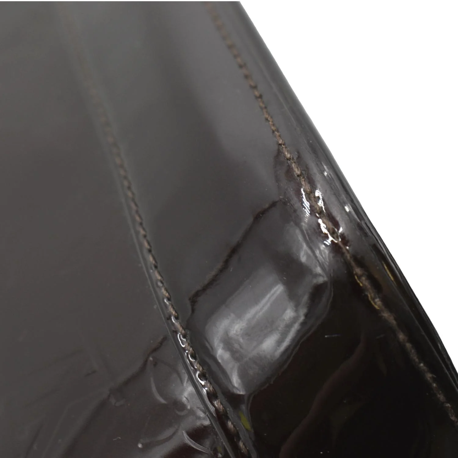 LOUIS VUITTON Alma GM Monogram Vernis Leather Satchel Bag Amarante - Image 11