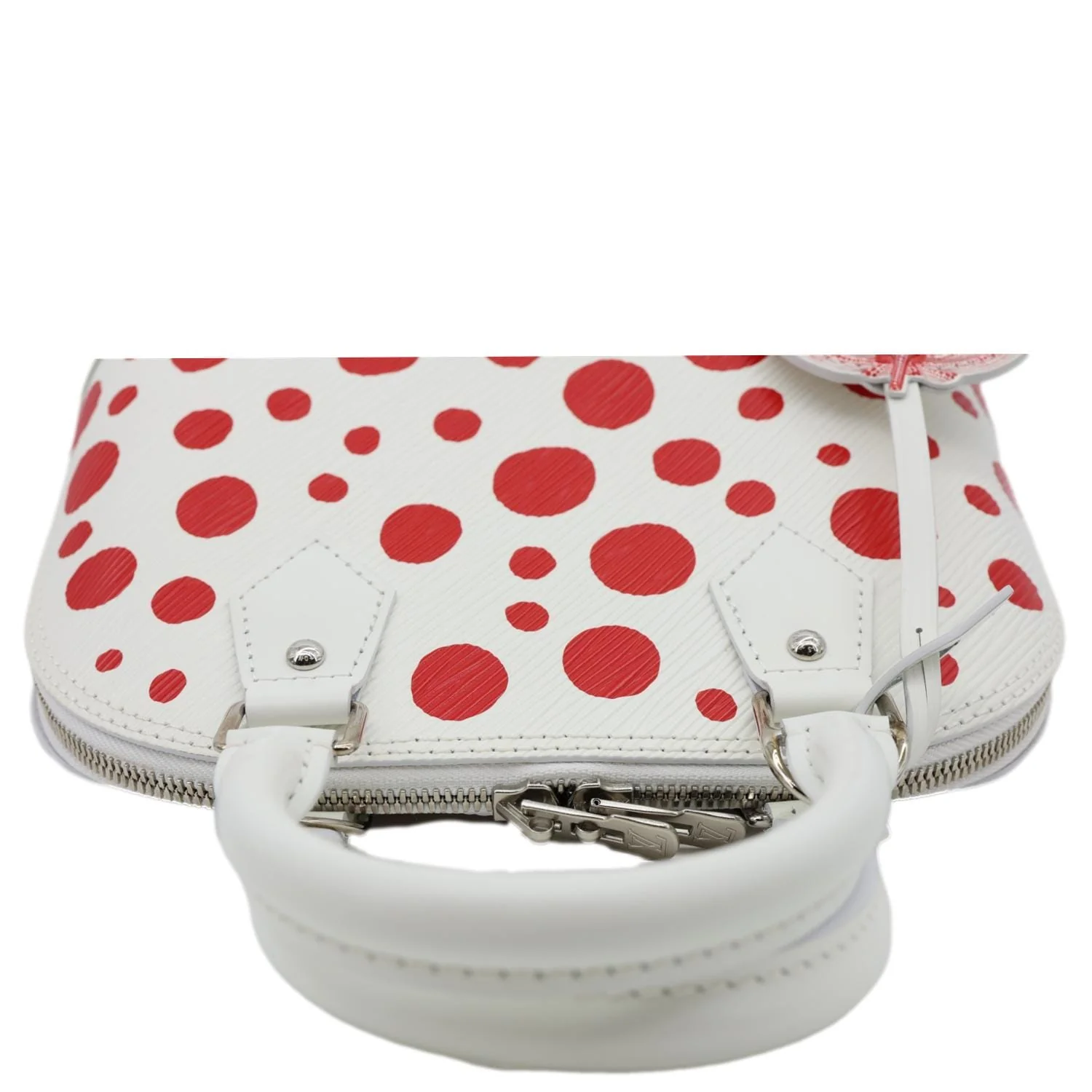 LOUIS VUITTON x YK Alma BB Infinity Dots Epi Leather Satchel Crossbody Bag White - Image 5