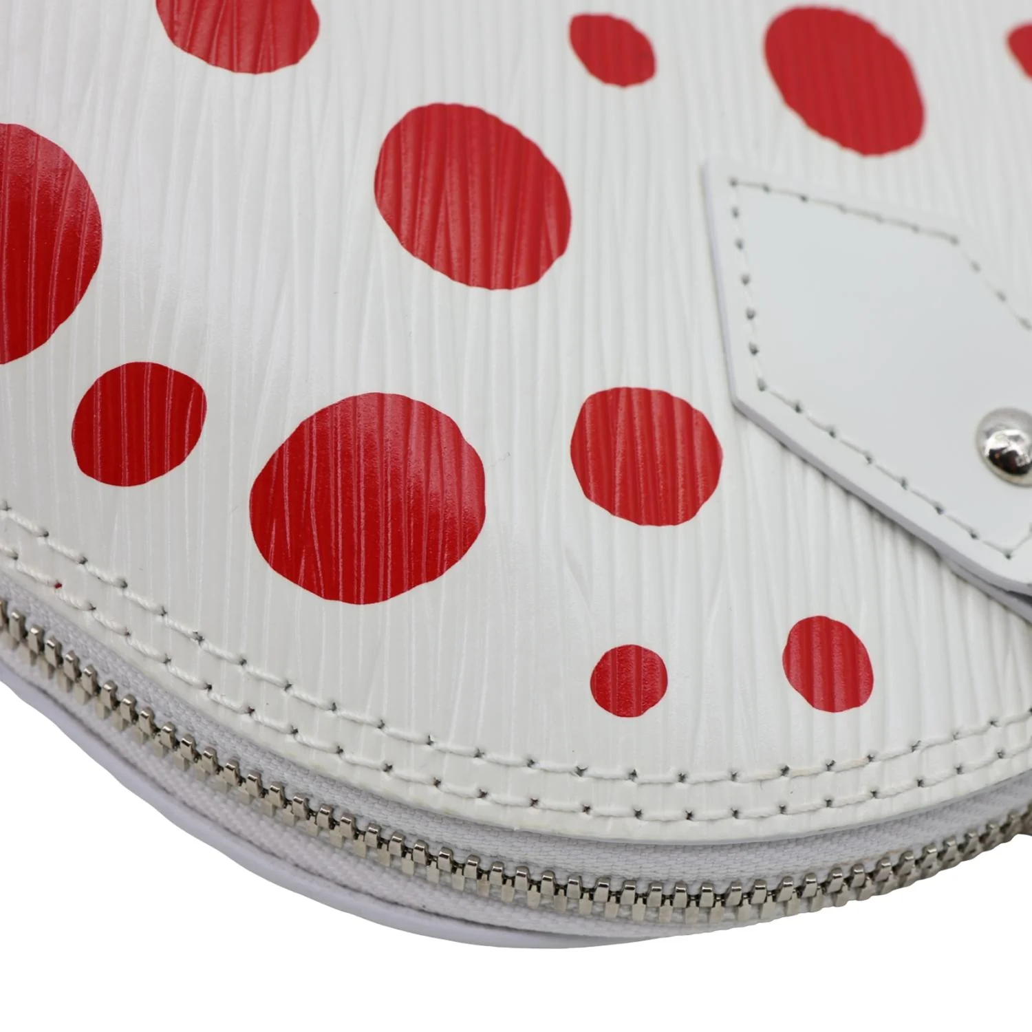 LOUIS VUITTON x YK Alma BB Infinity Dots Epi Leather Satchel Crossbody Bag White - Image 7