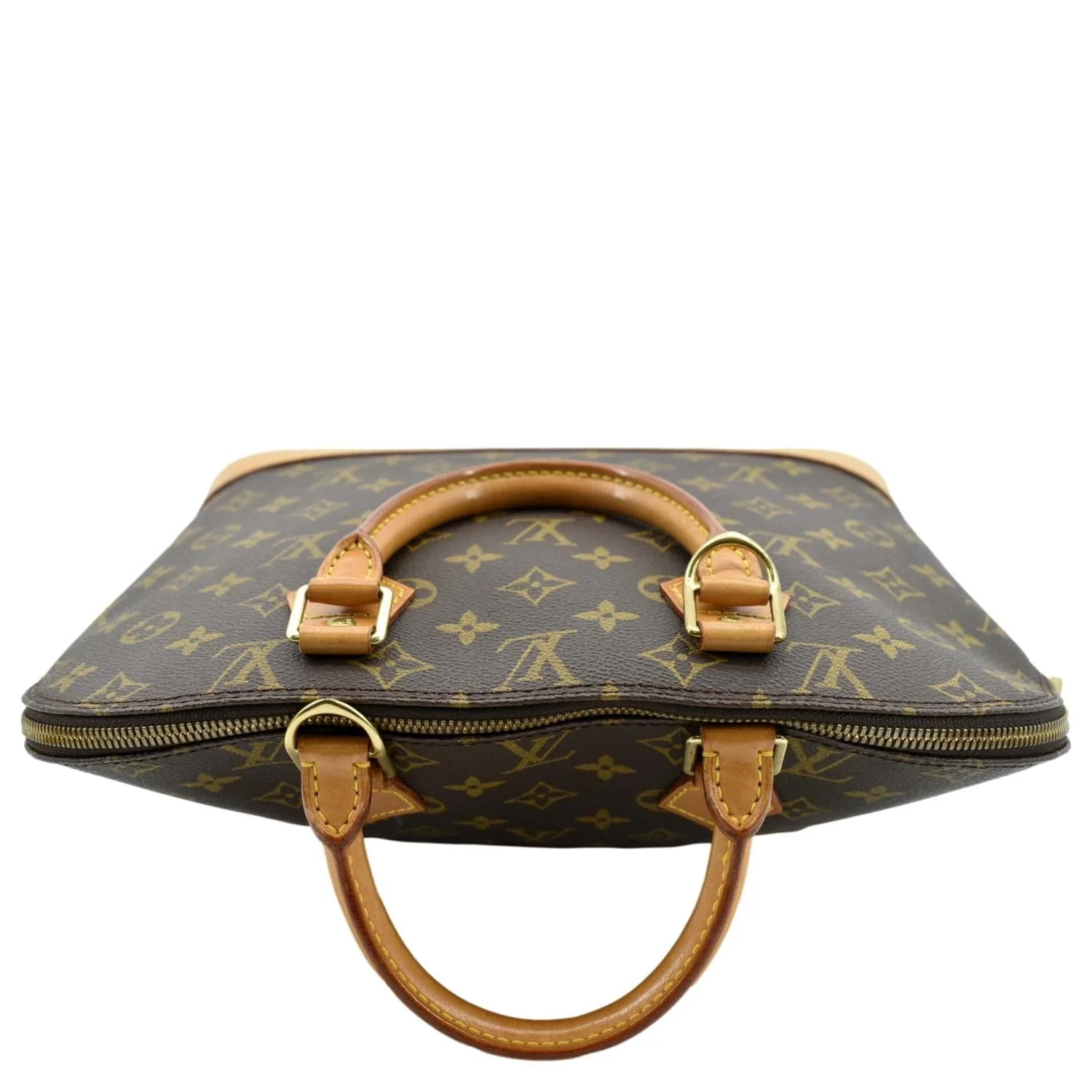 LOUIS VUITTON Alma PM Monogram Canvas Satchel Bag Brown - Image 4