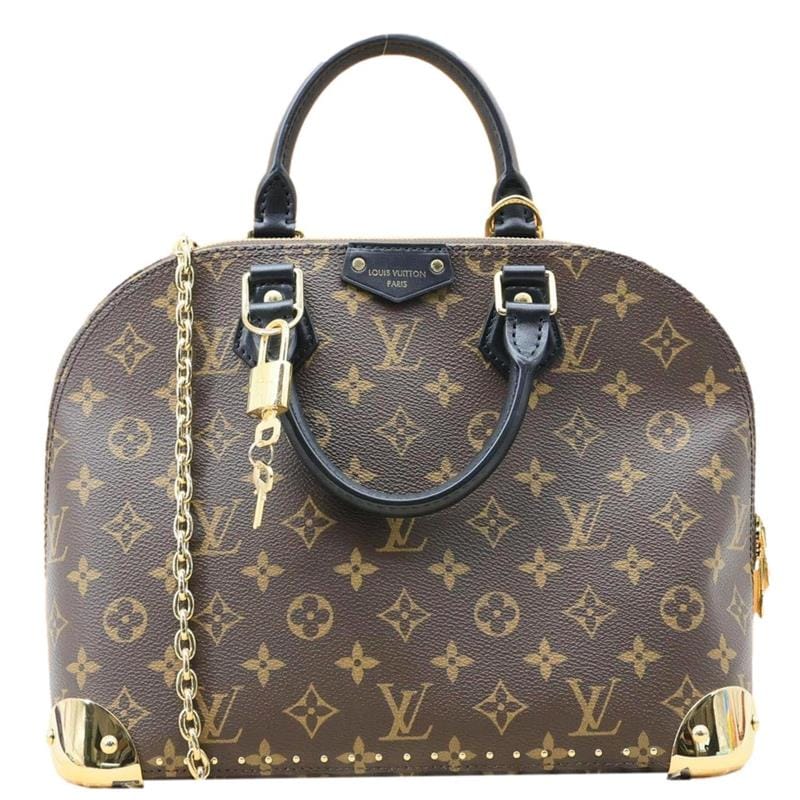LOUIS VUITTON Alma Trunk PM Monogram Canvas Crossbody Bag Brown