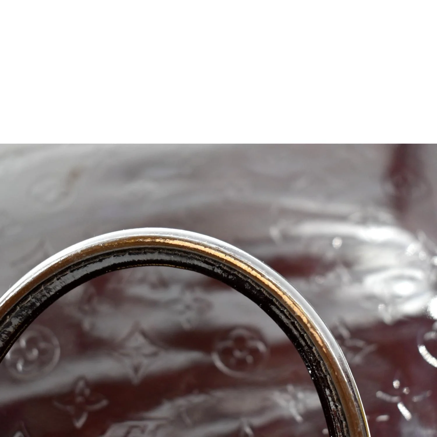 LOUIS VUITTON Alma GM Monogram Vernis Leather Satchel Bag Amarante - Image 4