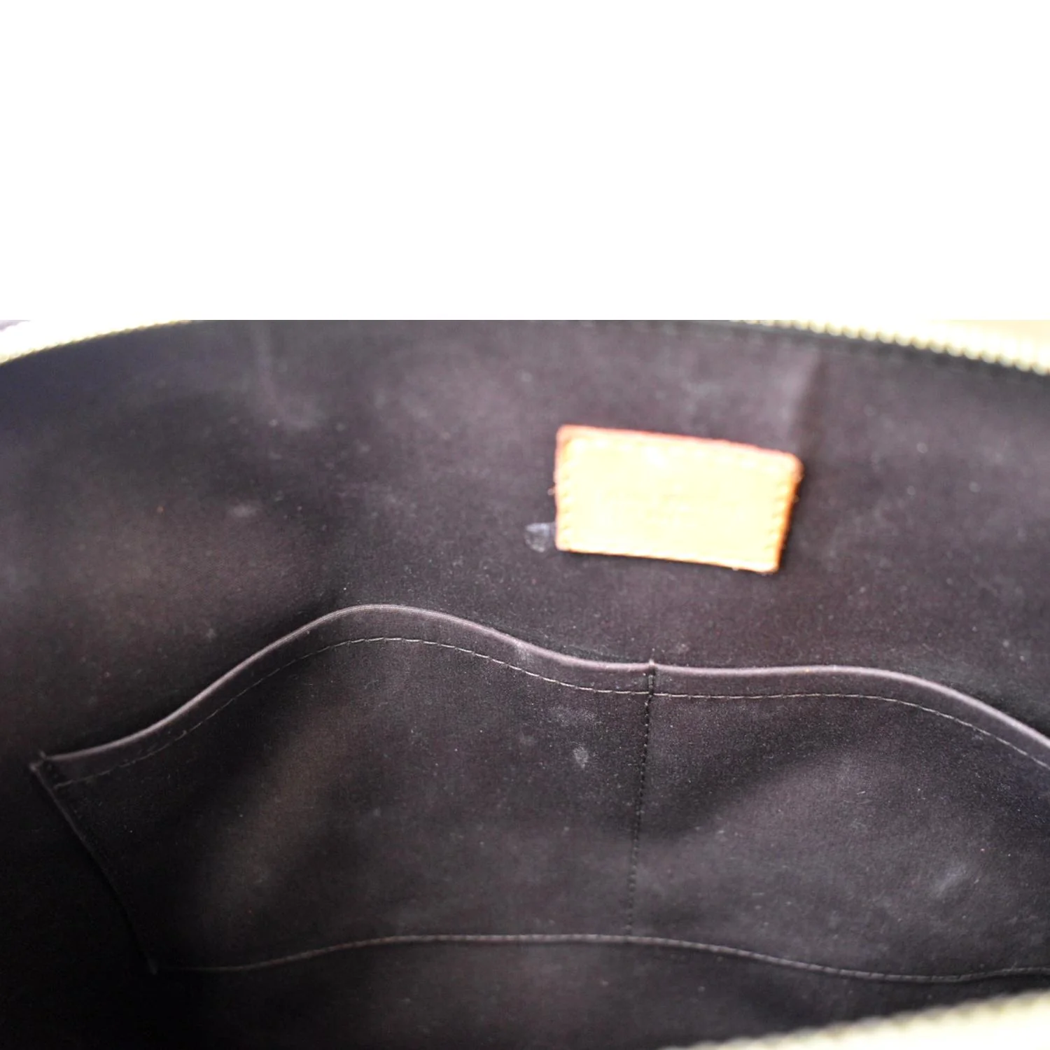 LOUIS VUITTON Alma GM Monogram Vernis Leather Satchel Bag Amarante - Image 13