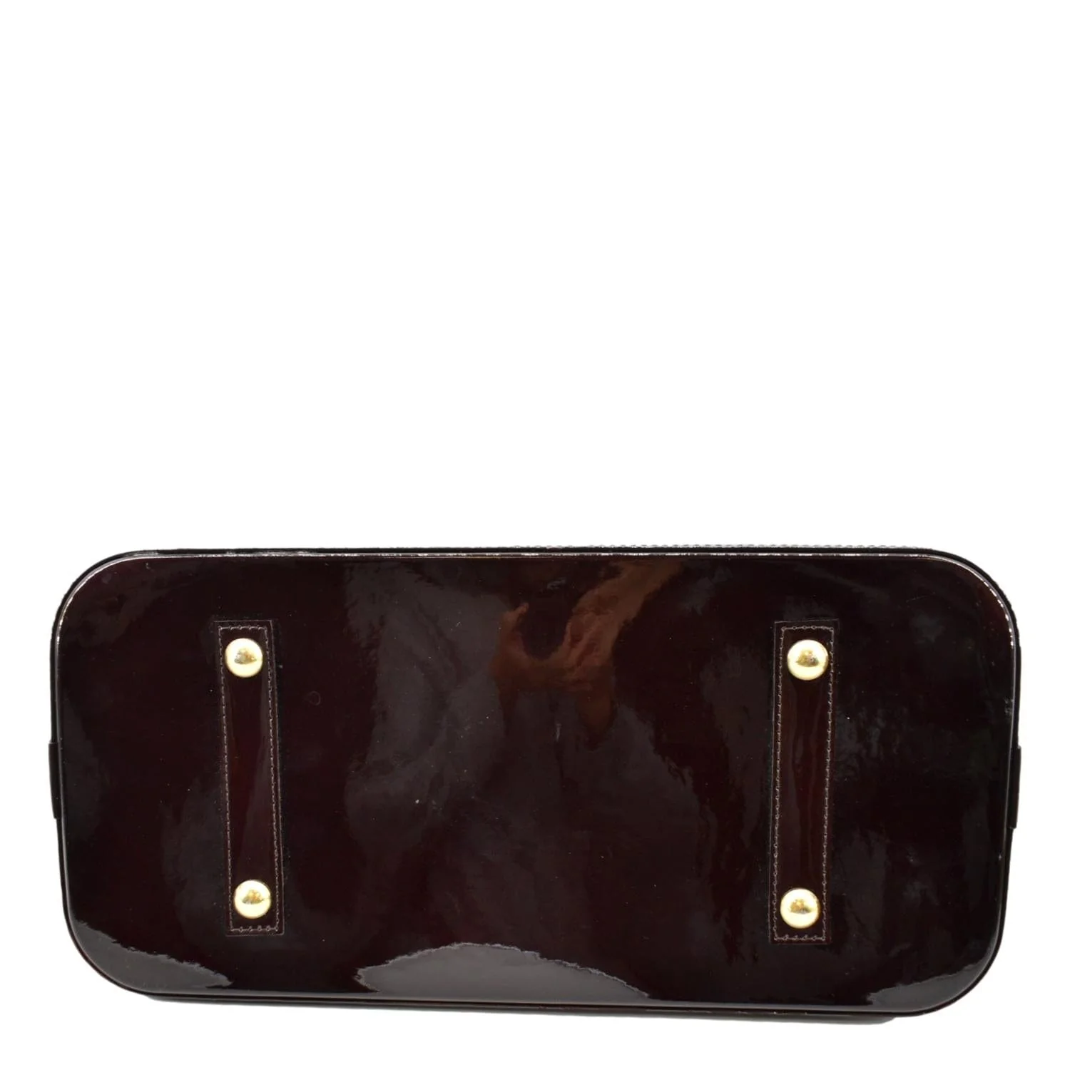 LOUIS VUITTON Alma GM Monogram Vernis Leather Satchel Bag Amarante - Image 9