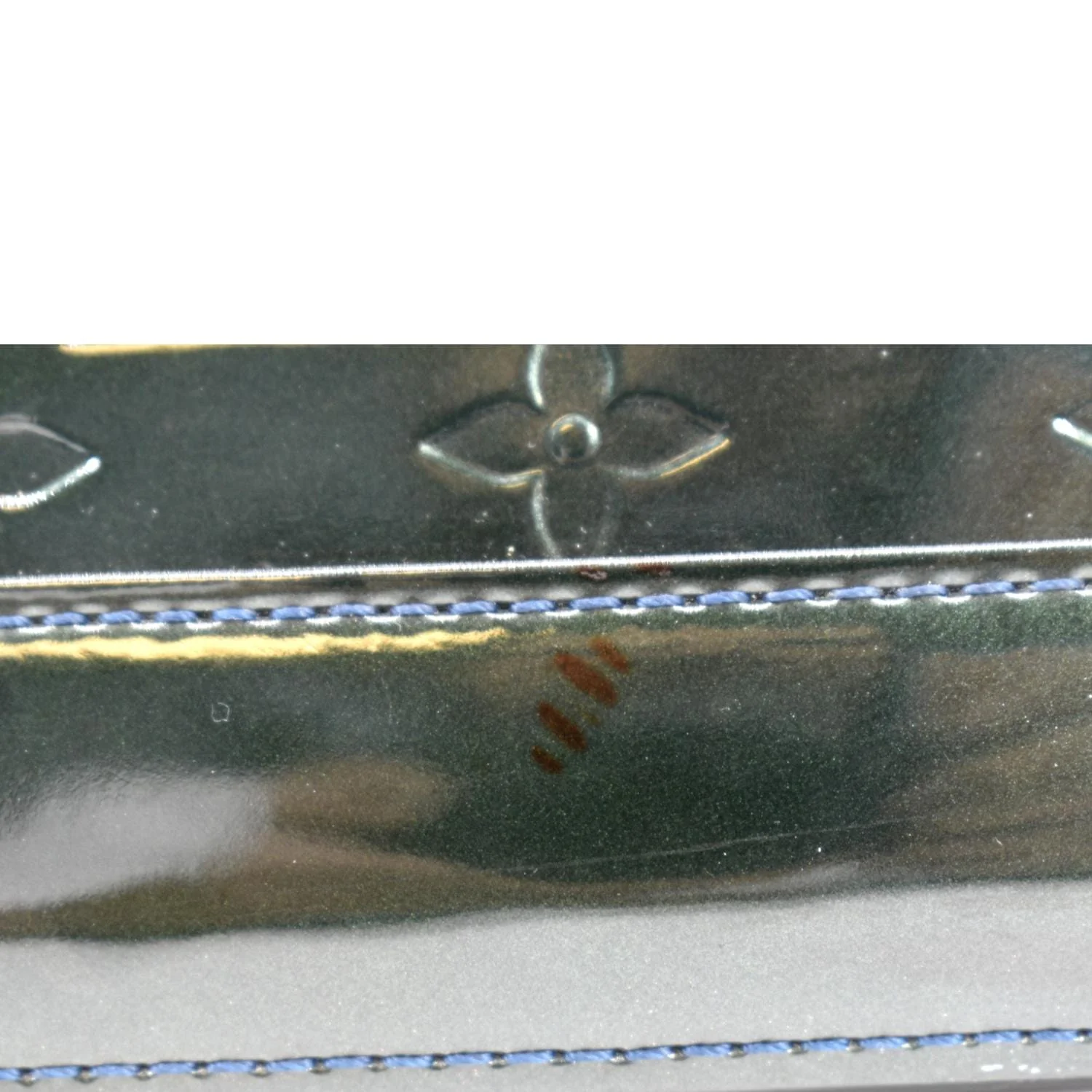 LOUIS VUITTON Alma GM Monogram Vernis Leather Satchel Bag Green - Image 11