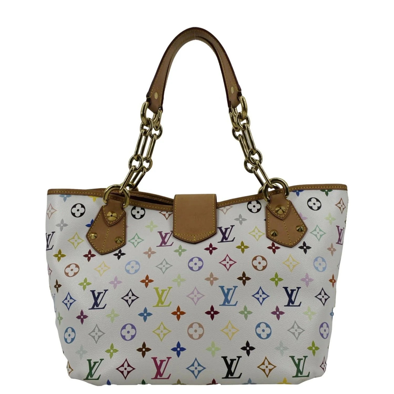 LOUIS VUITTON Annie MM Multicolor Monogram Canvas Shoulder Bag White - Image 3
