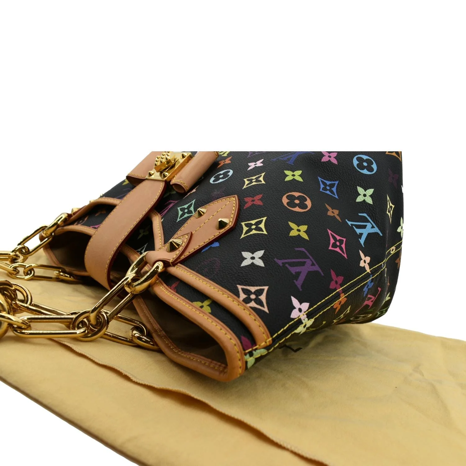 LOUIS VUITTON Annie GM Multicolor Monogram Canvas Shoulder Bag Black - Image 5