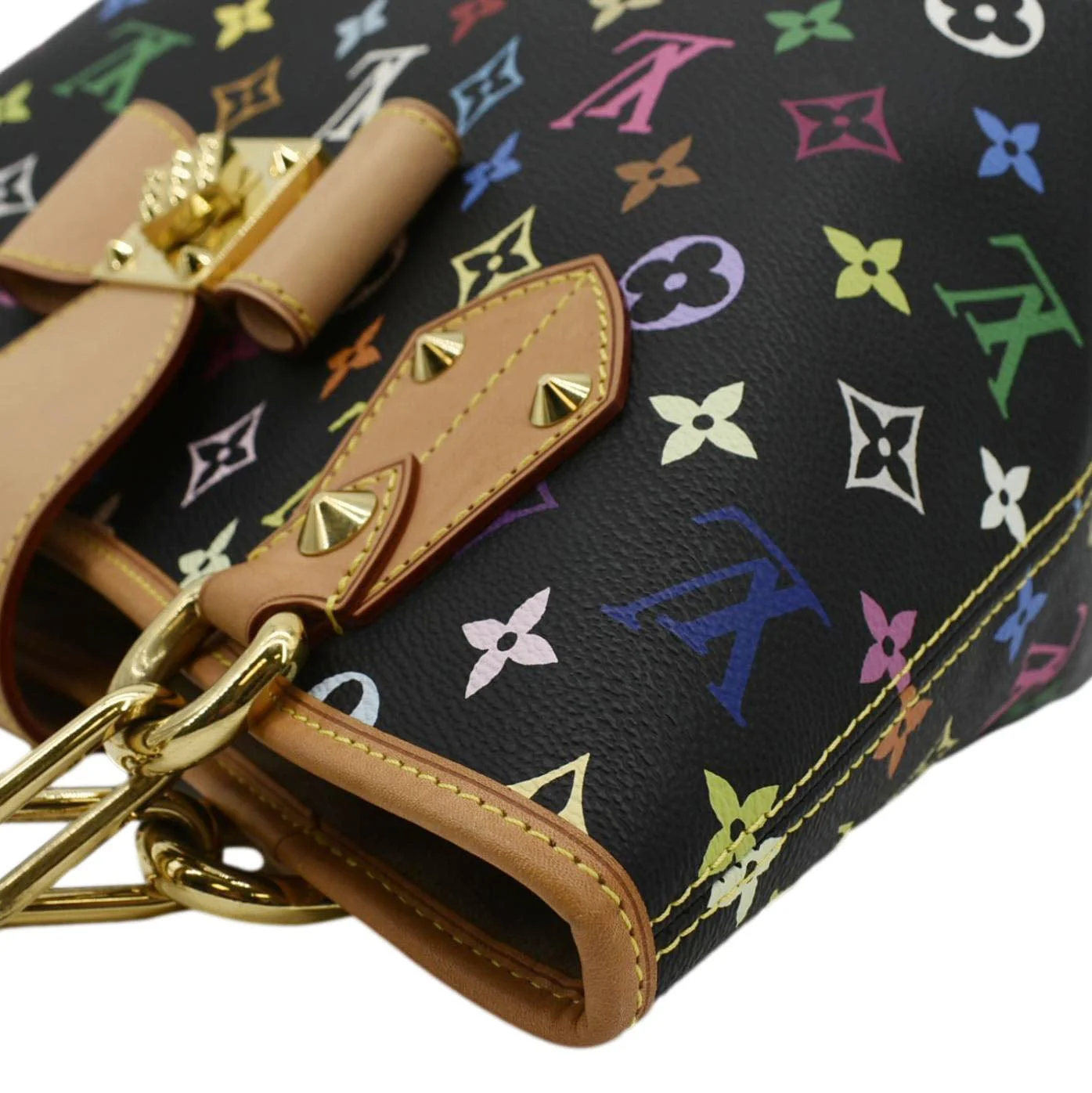 LOUIS VUITTON Annie MM Multicolor Monogram Canvas Shoulder Bag Black - Image 7