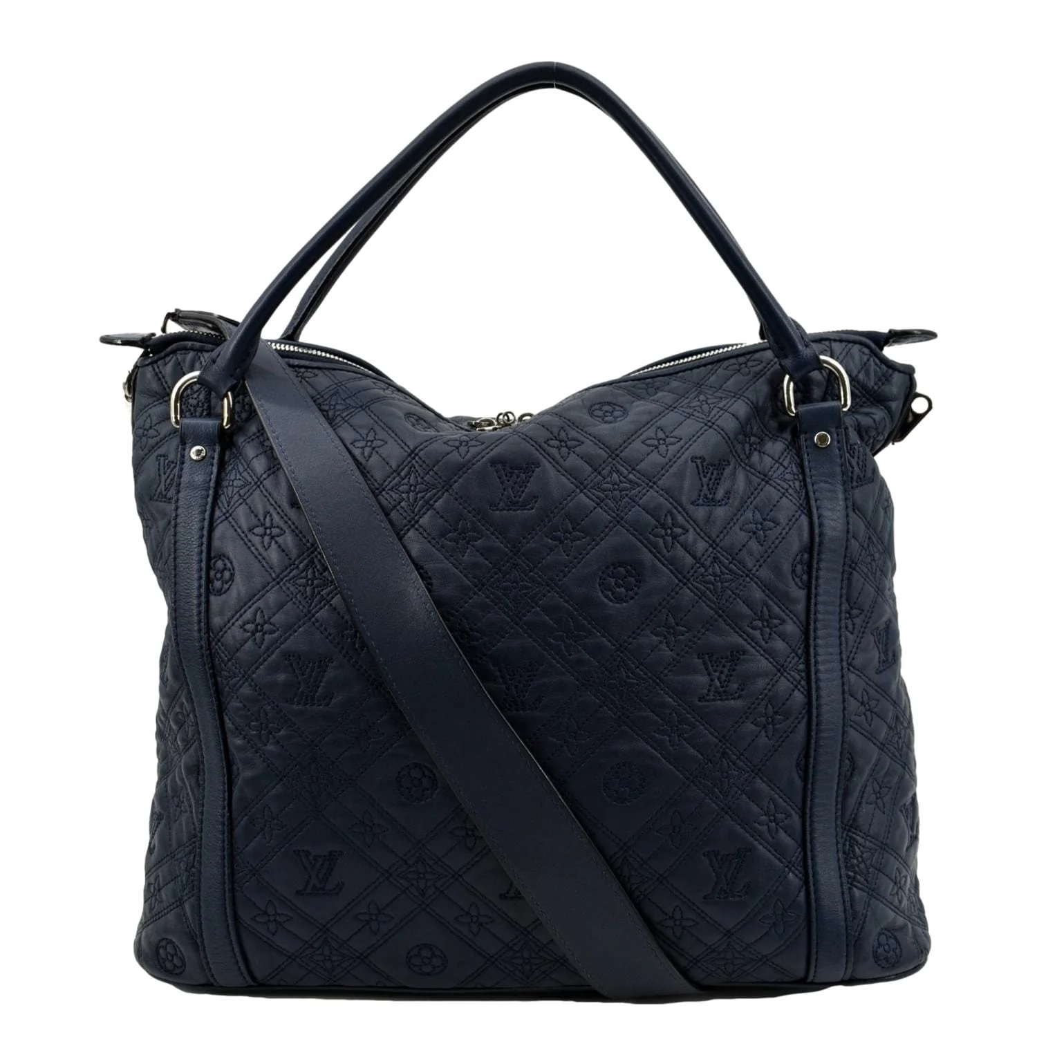 LOUIS VUITTON Antheia Ixia MM Leather Shoulder Bag Blue - Image 3