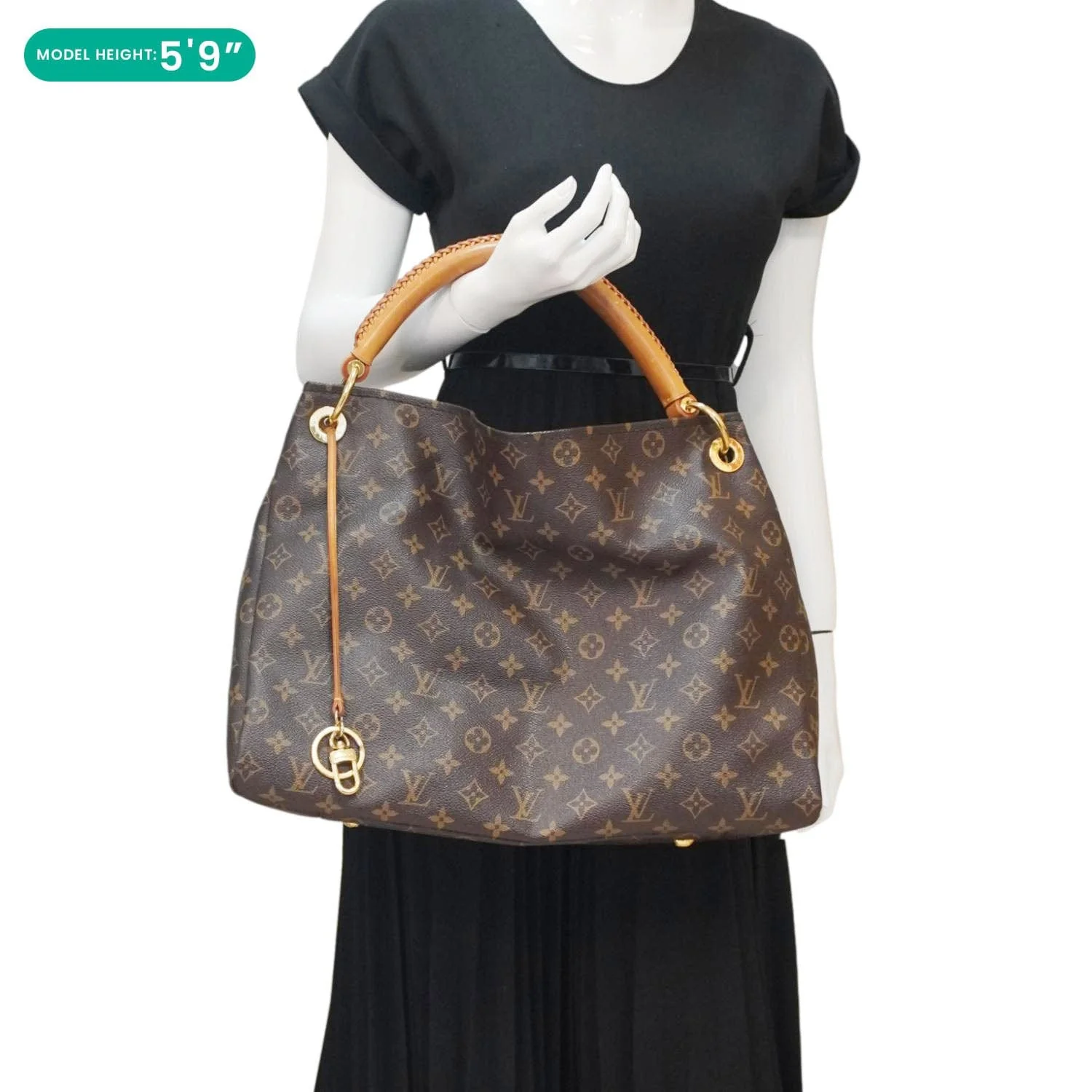 LOUIS VUITTON Artsy MM Monogram Canvas Hobo Bag Brown - Image 2