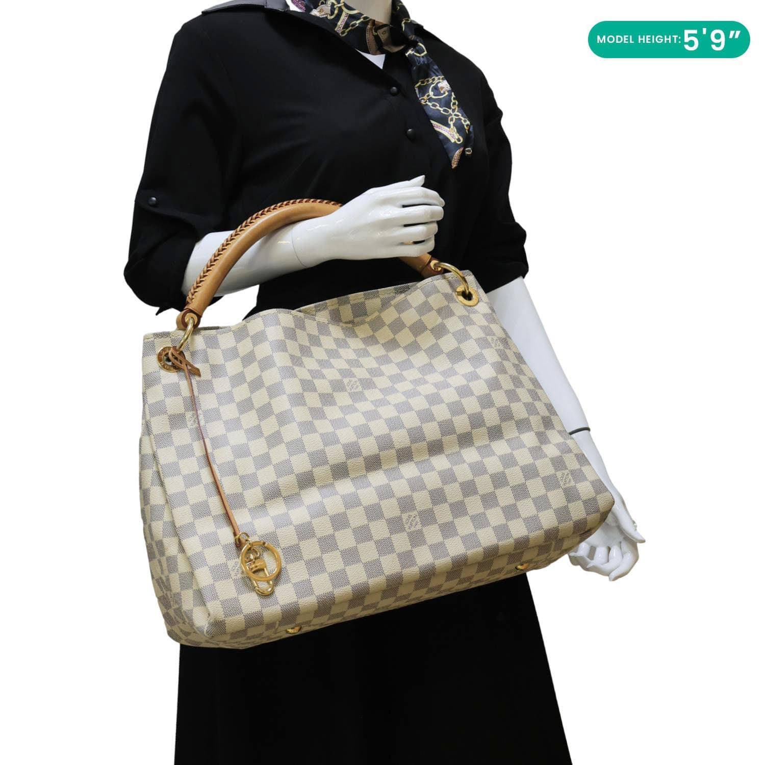 LOUIS VUITTON Artsy MM Damier Azur Hobo Bag White - Image 3