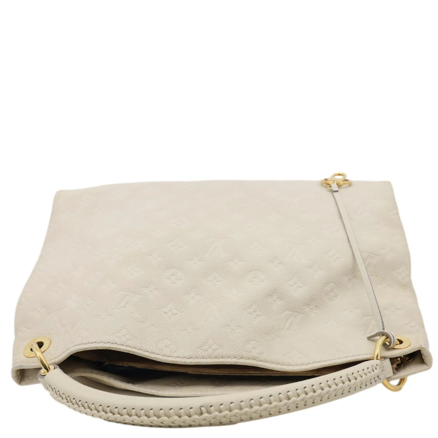 LOUIS VUITTON Artsy MM Monogram Empreinte Leather Hobo Bag Off White - Image 4
