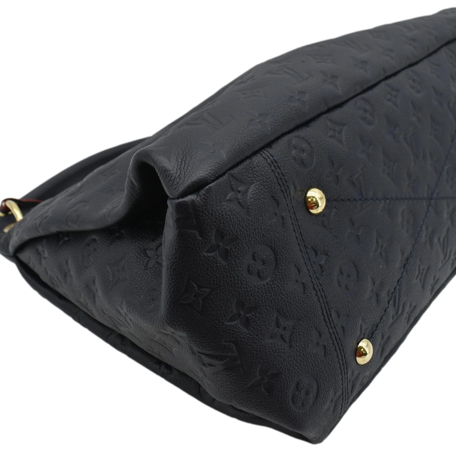 LOUIS VUITTON Artsy MM Monogram Empreinte Leather Shoulder Bag Navy Blue - Image 9