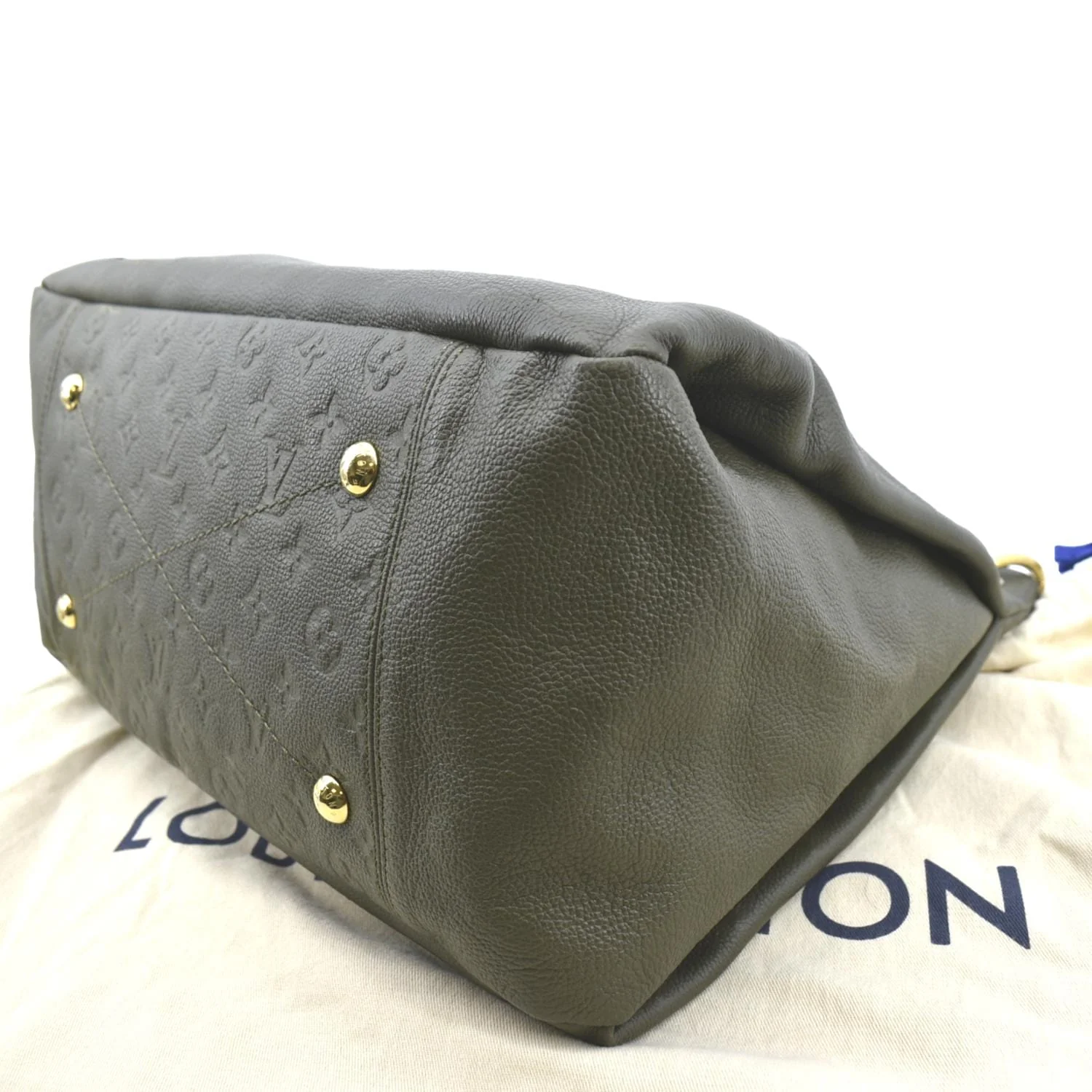 LOUIS VUITTON Artsy MM Monogram Empreinte Leather Shoulder Bag Khaki Green - Image 9