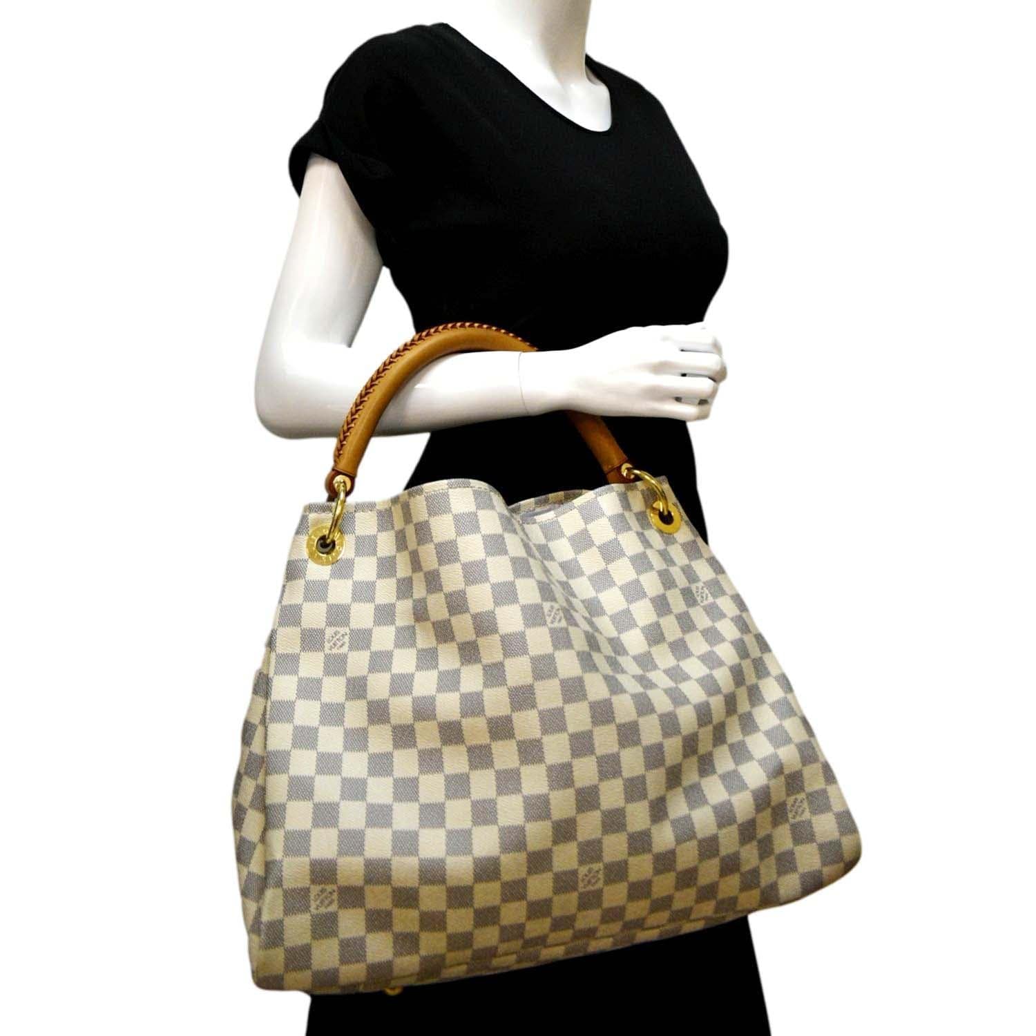 LOUIS VUITTON Artsy MM Damier Azur Hobo Bag White - Image 12