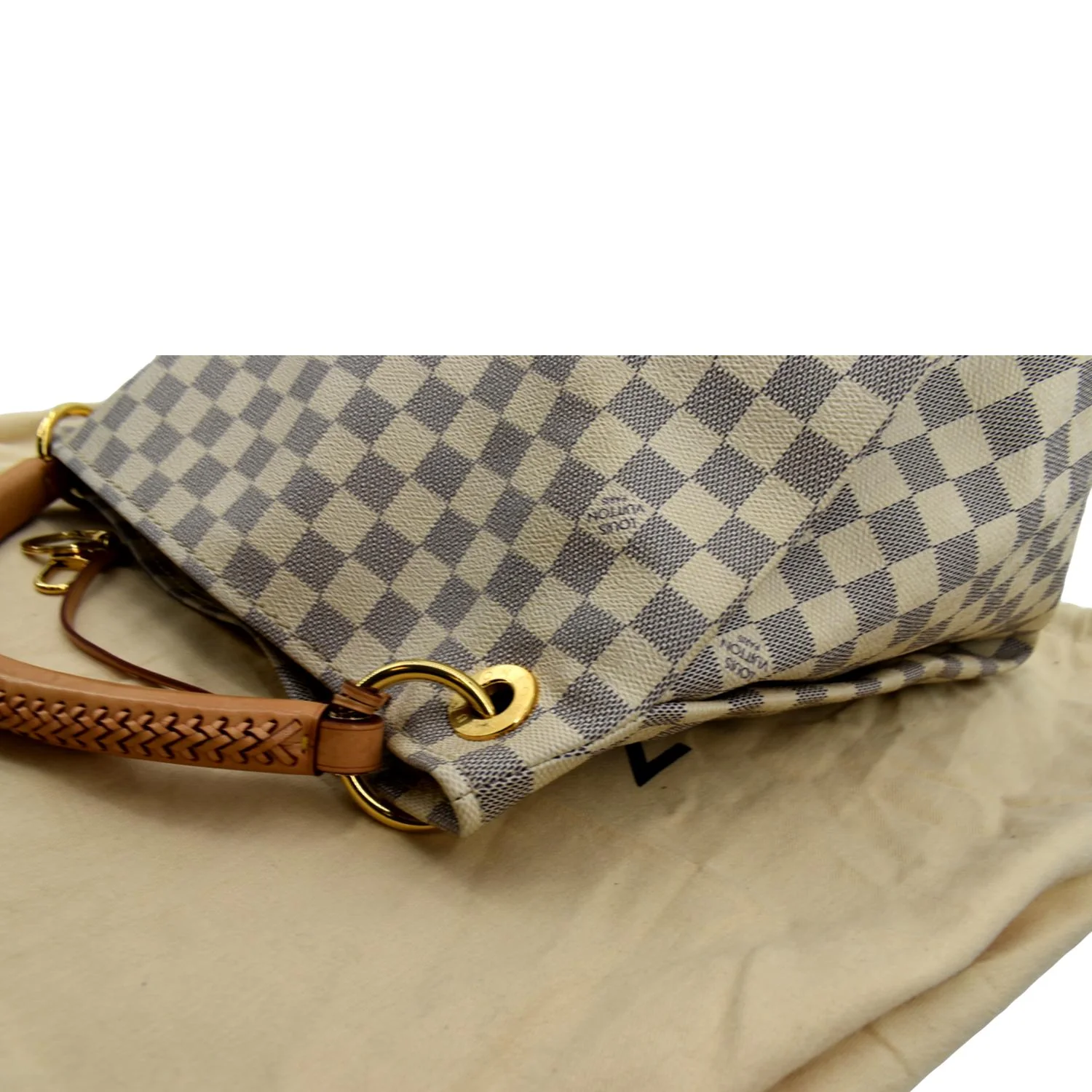 LOUIS VUITTON Artsy MM Damier Azur Hobo Bag White - Image 5