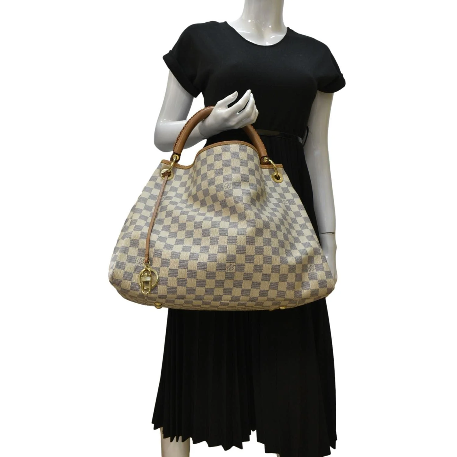LOUIS VUITTON Artsy MM Damier Azur Hobo Bag White - Image 2