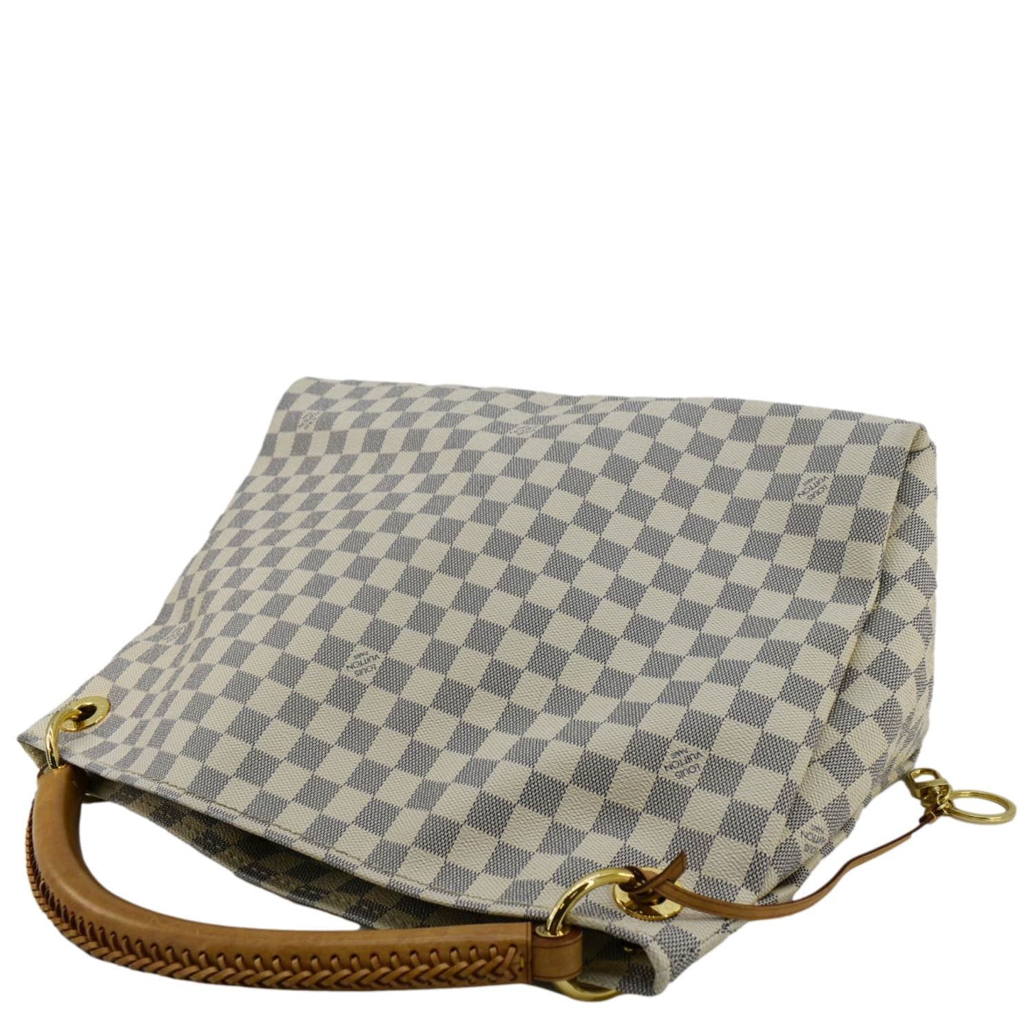 LOUIS VUITTON Artsy MM Damier Azur Hobo Bag White - Image 7