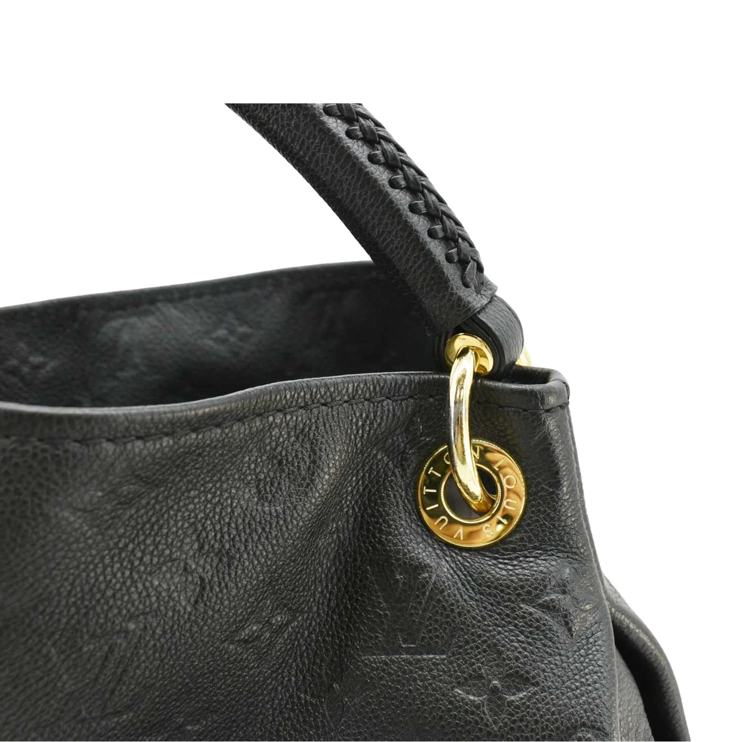 LOUIS VUITTON Artsy MM Monogram Empreinte Leather Shoulder Bag Black - Image 8