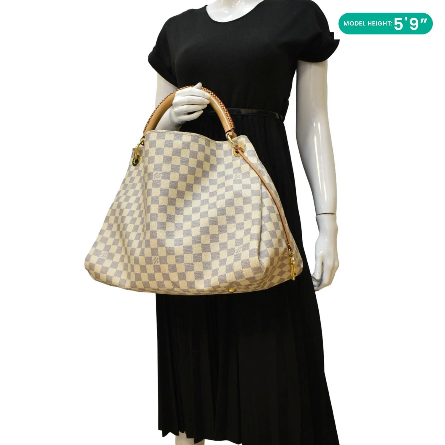 LOUIS VUITTON Artsy MM Damier Azur Hobo Bag White - Image 2